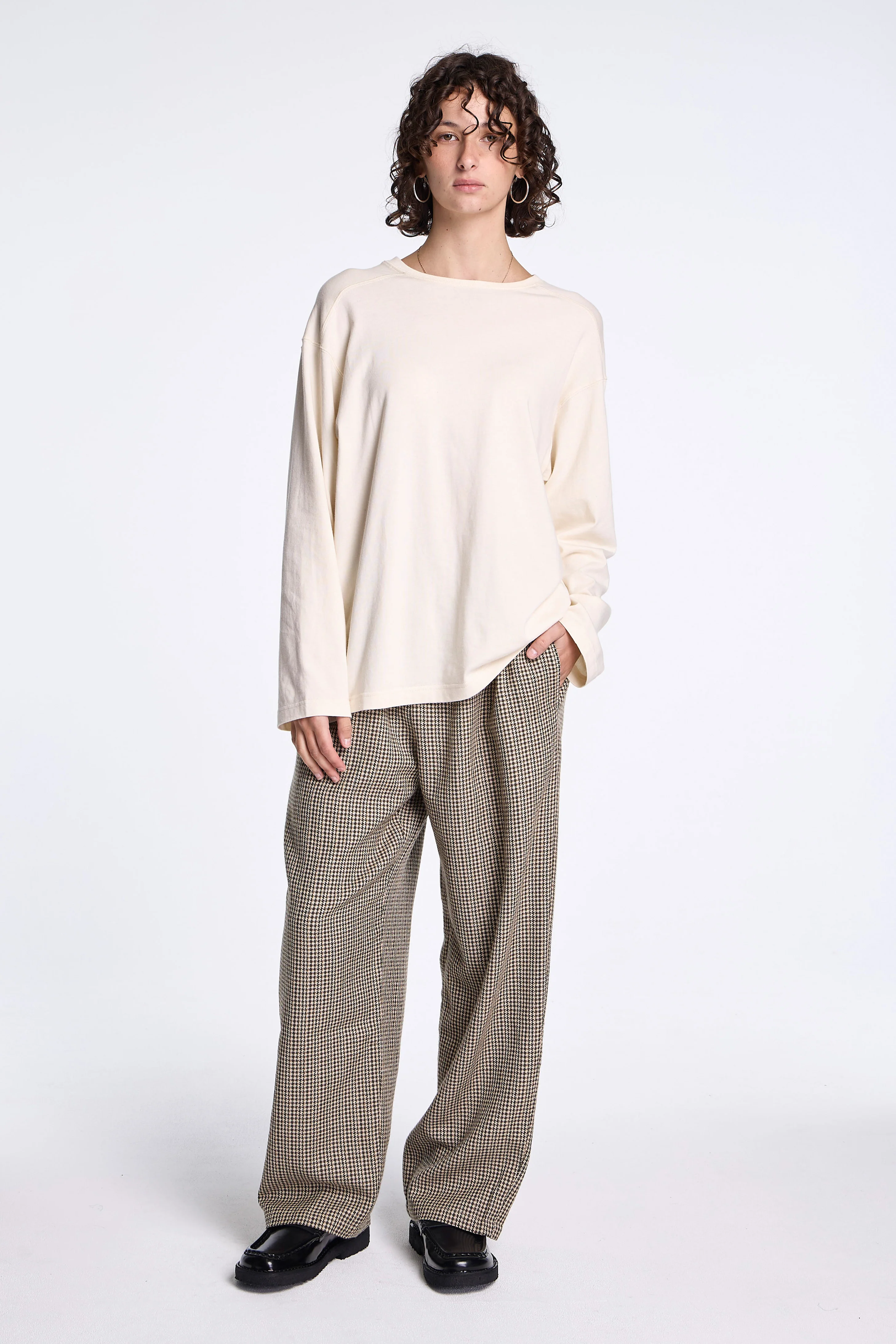 Triple Pleated Pant Natural/Carob - Image 5