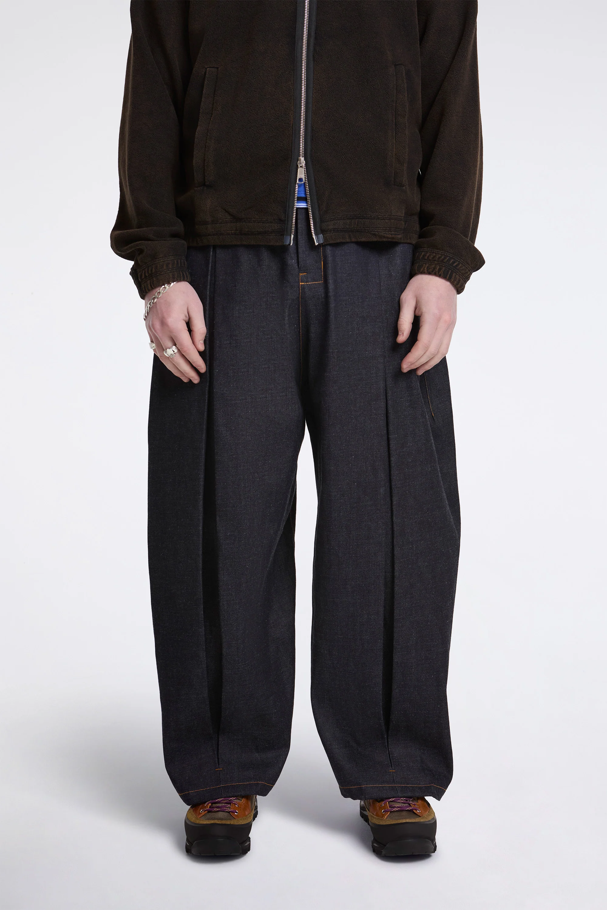 Box Pleat Trouser Raw Denim