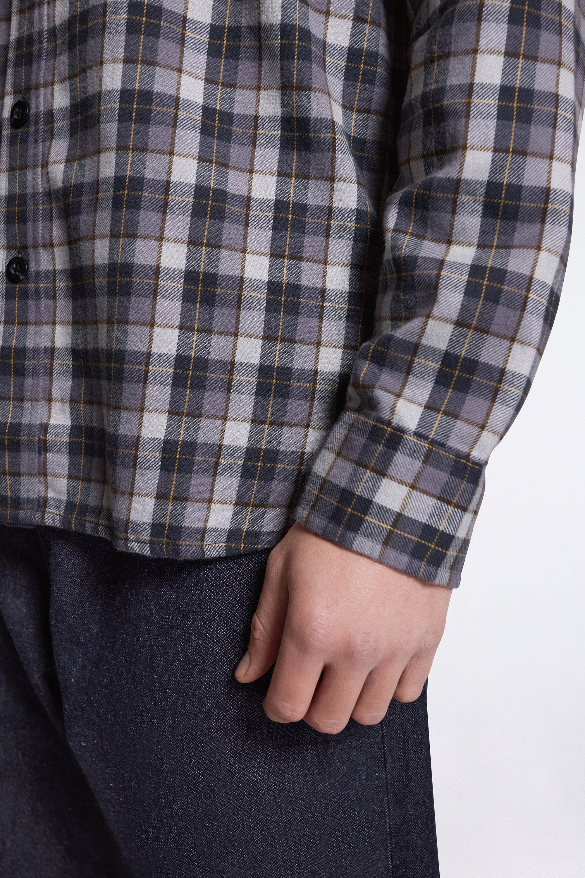 Burnside Flannel Shirt Grey Multi Plaid - Image 6