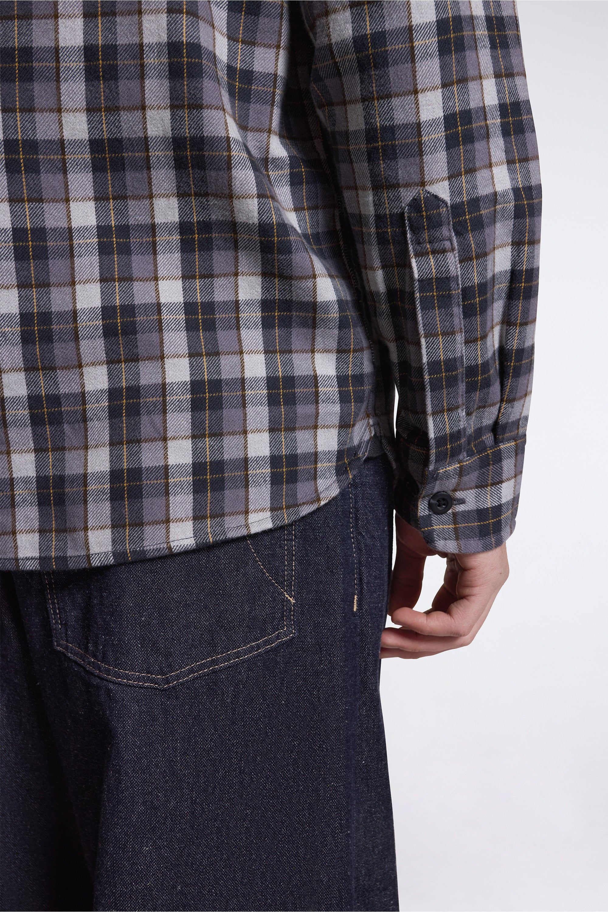 Burnside Flannel Shirt Grey Multi Plaid - Image 7