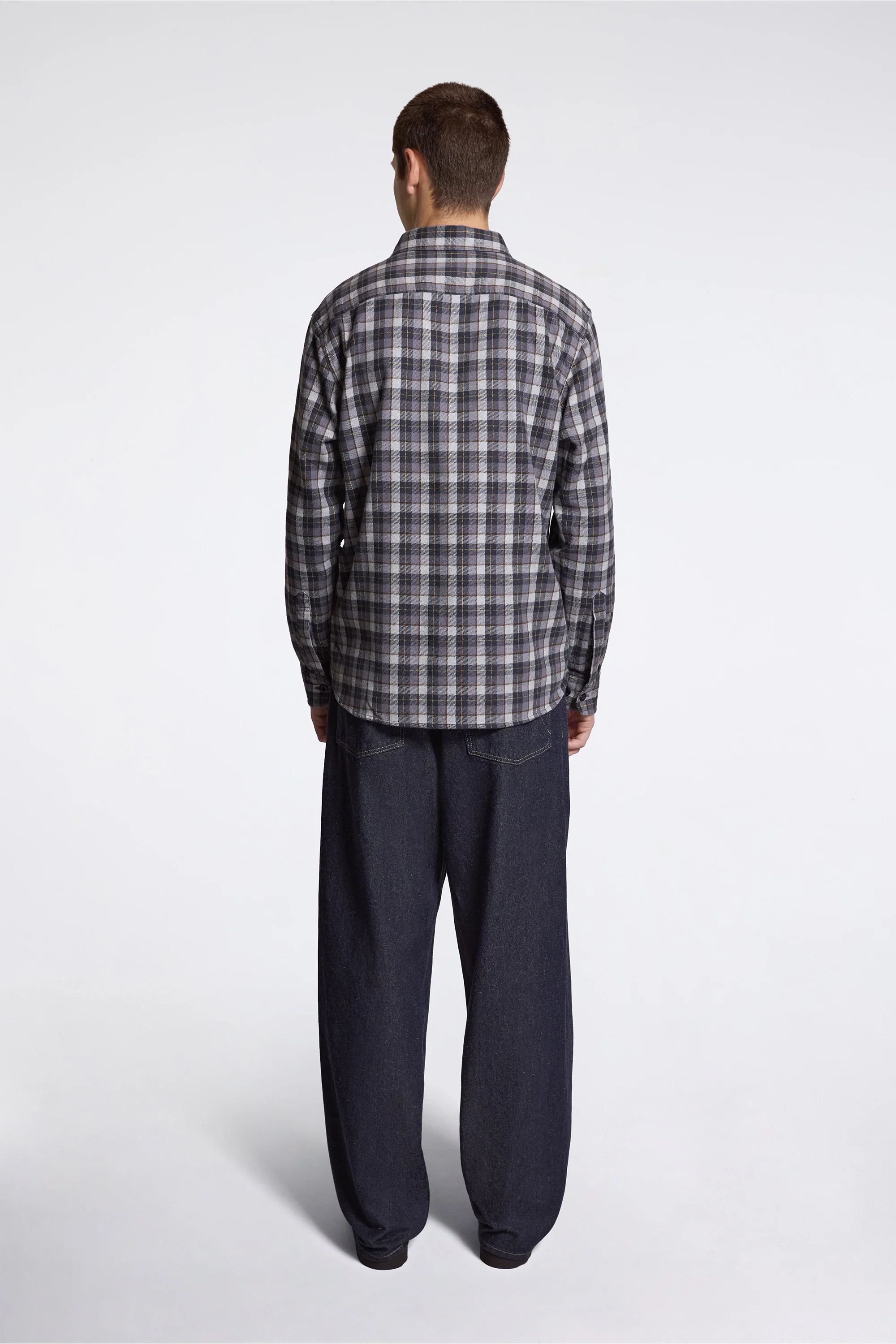 Burnside Flannel Shirt Grey Multi Plaid - Image 8