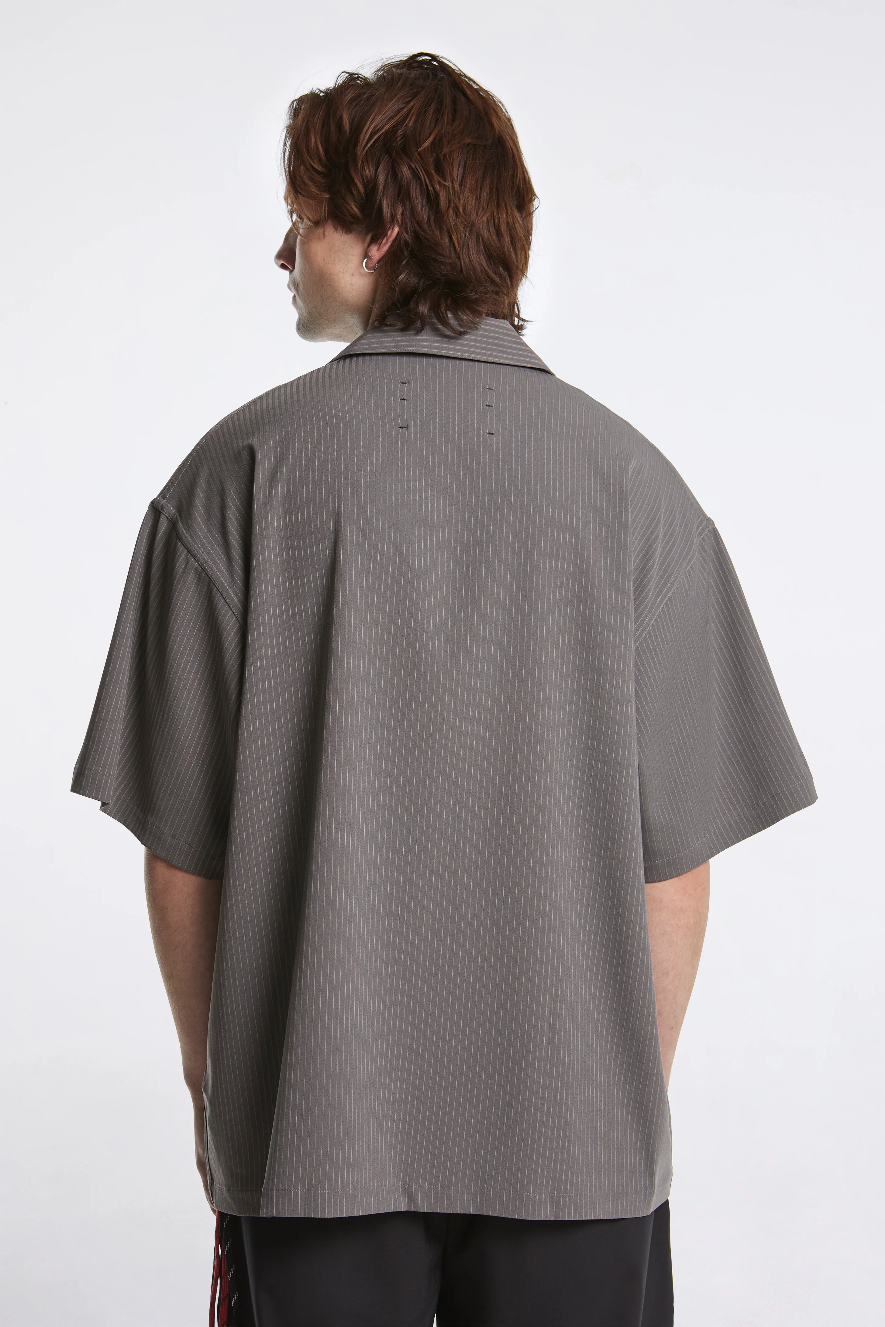 Button Up Gym Shirt Grey - Image 2