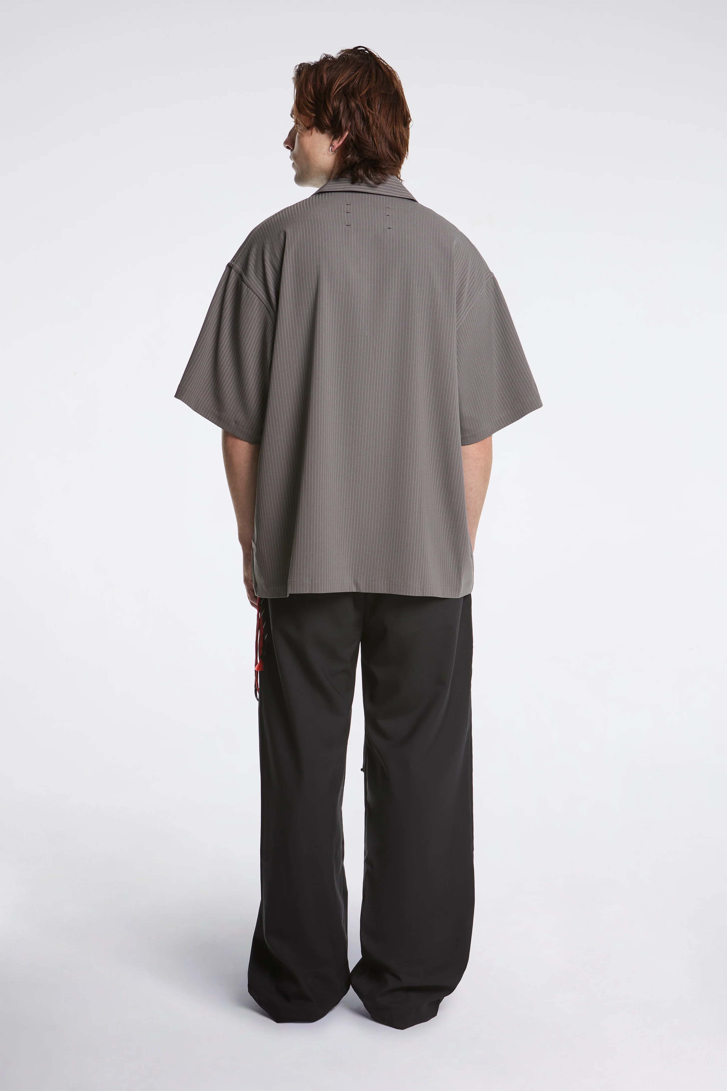 Button Up Gym Shirt Grey - Image 7