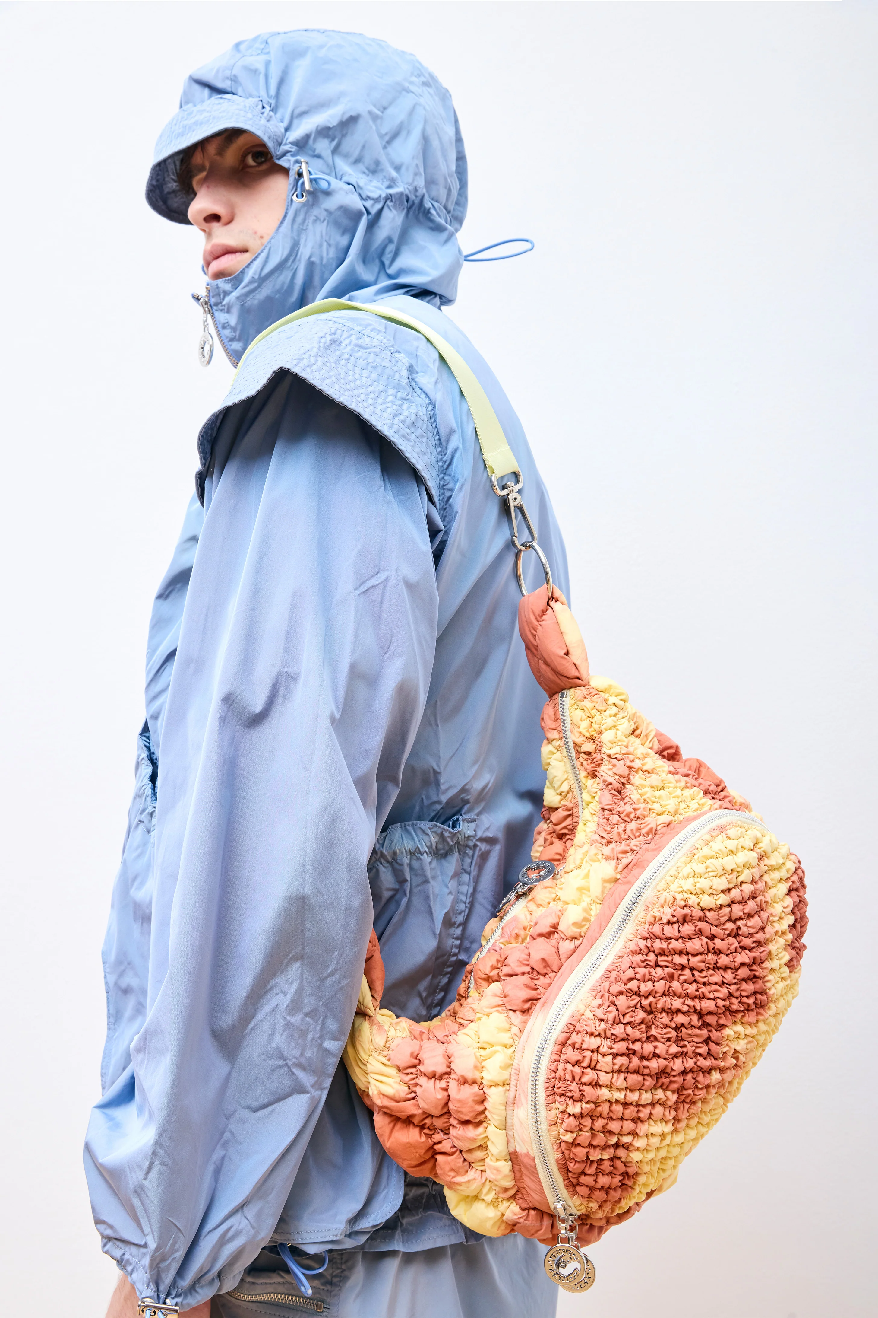 Quilted Handbag Orange/Light Yellow - Image 3