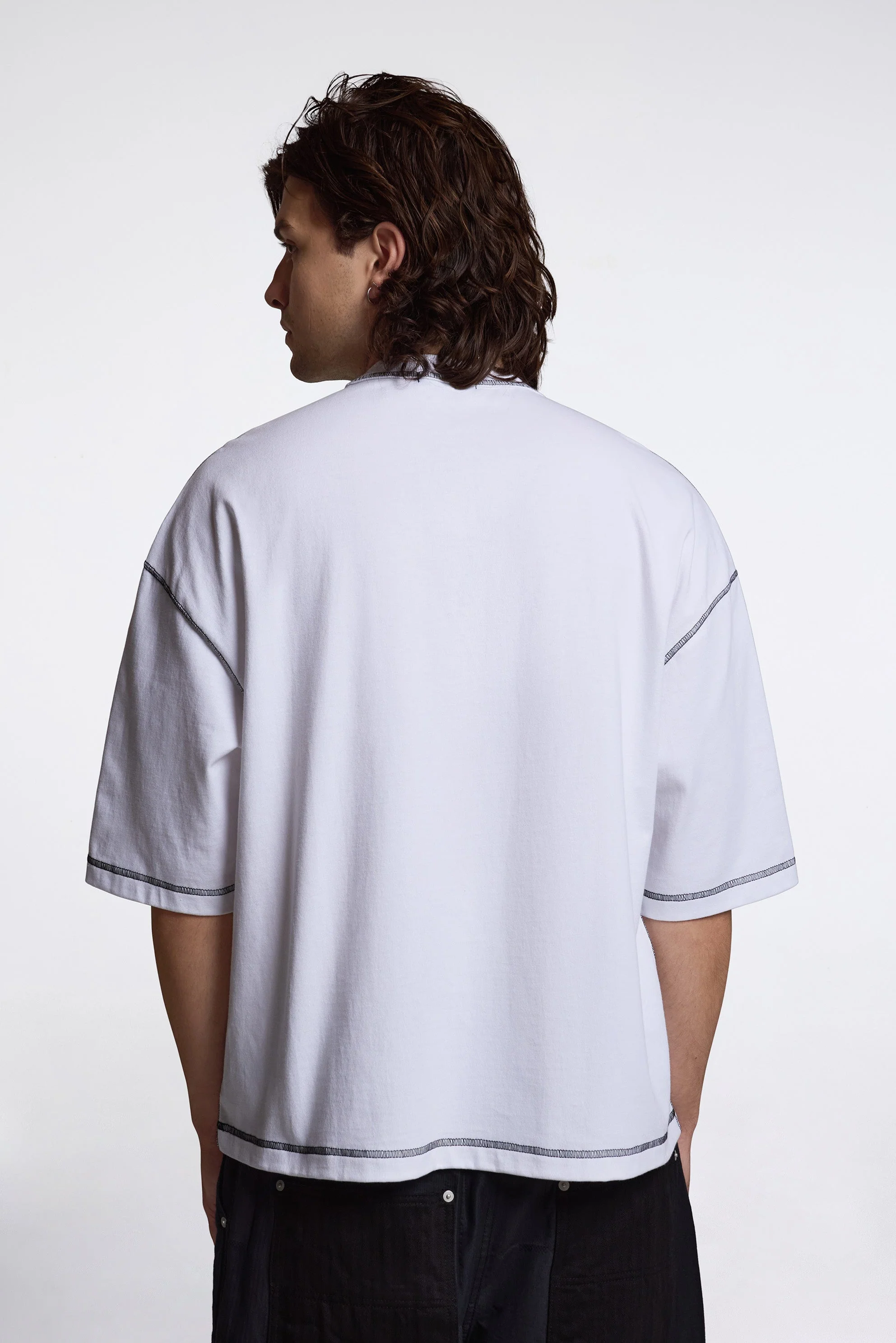 Contrast Stitch T-Shirt White - Image 2