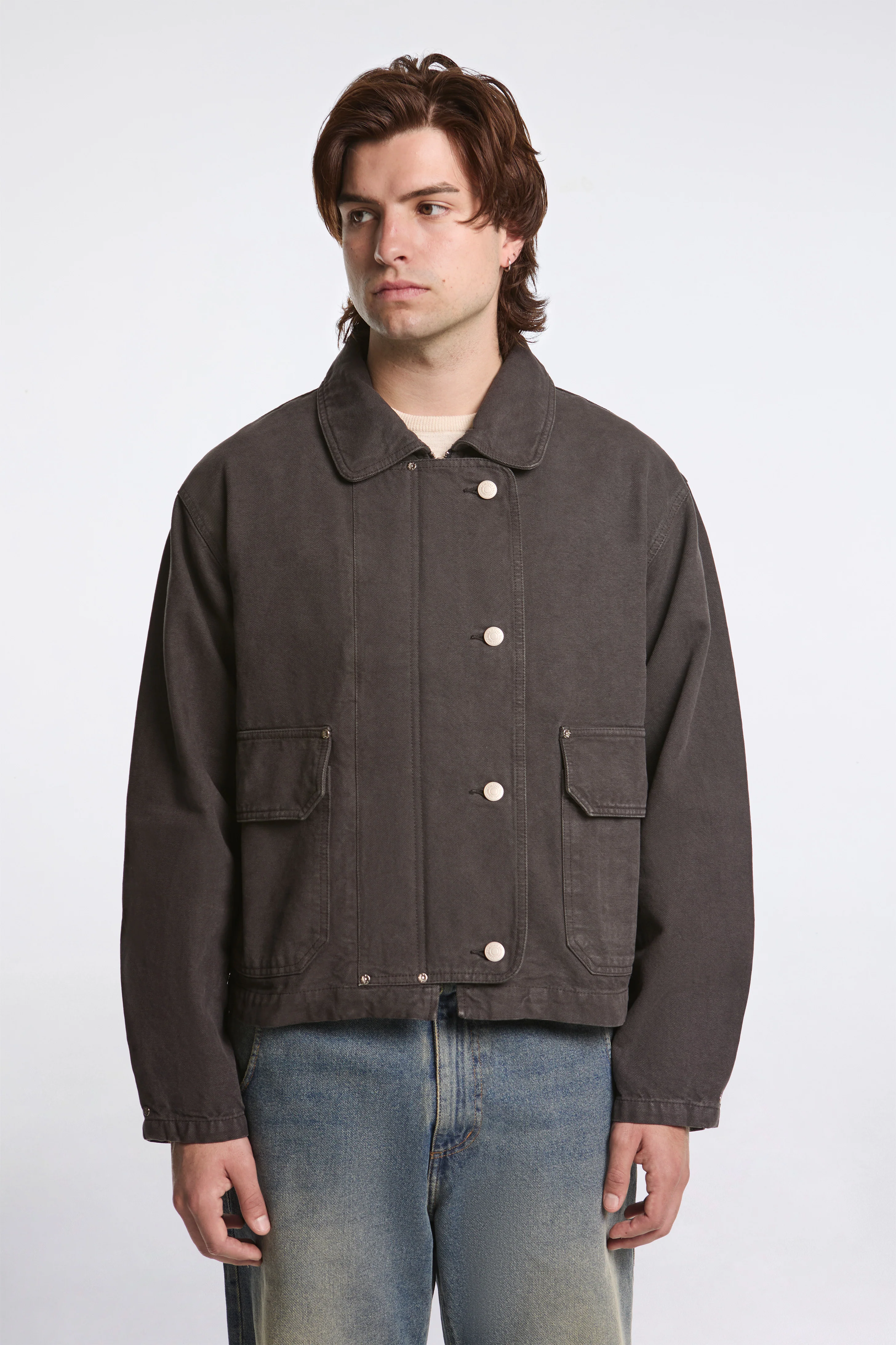 Courier Jacket Washed Grey Canvas
