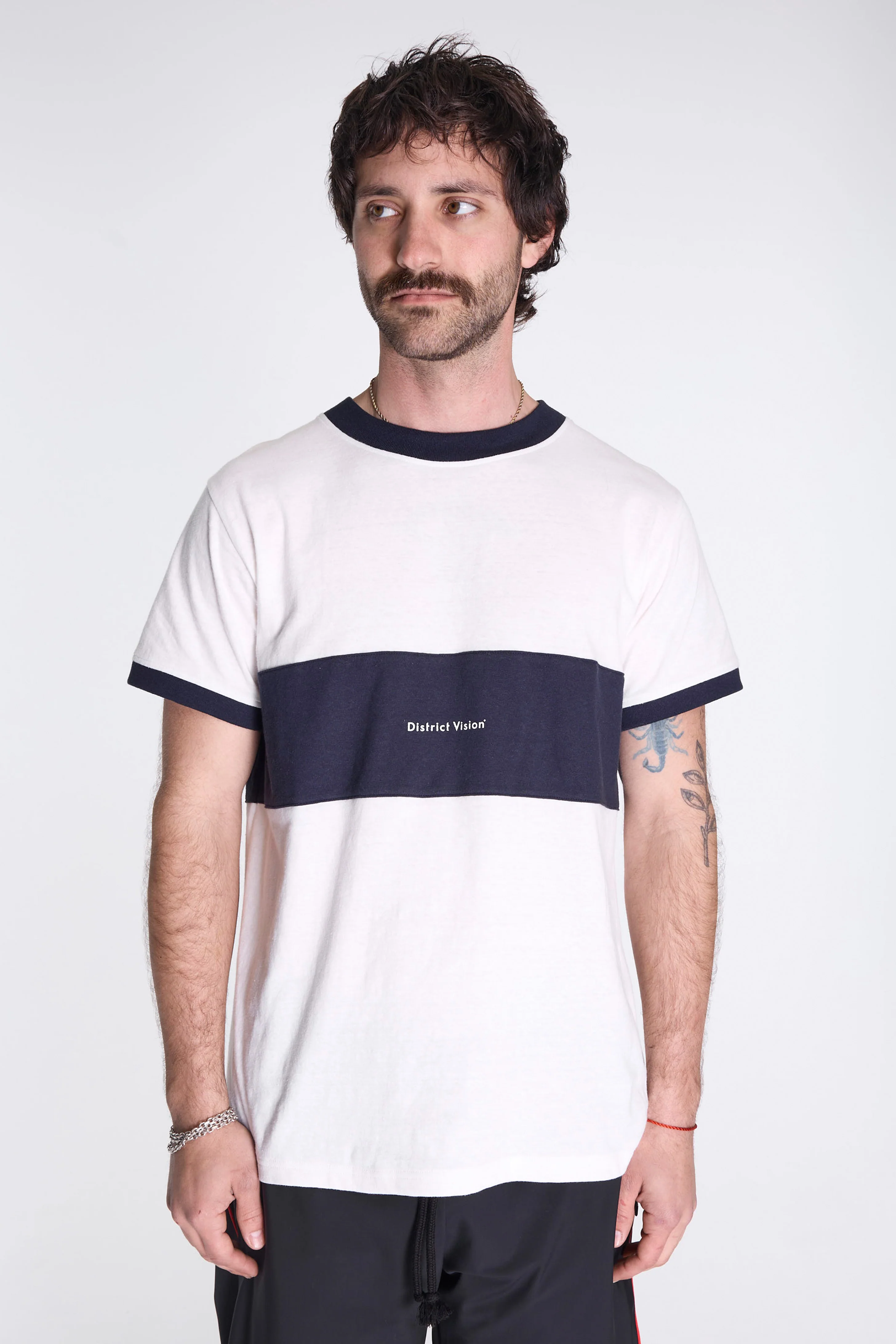 Japan Cotton Ringer Tee Vintage White/Navy