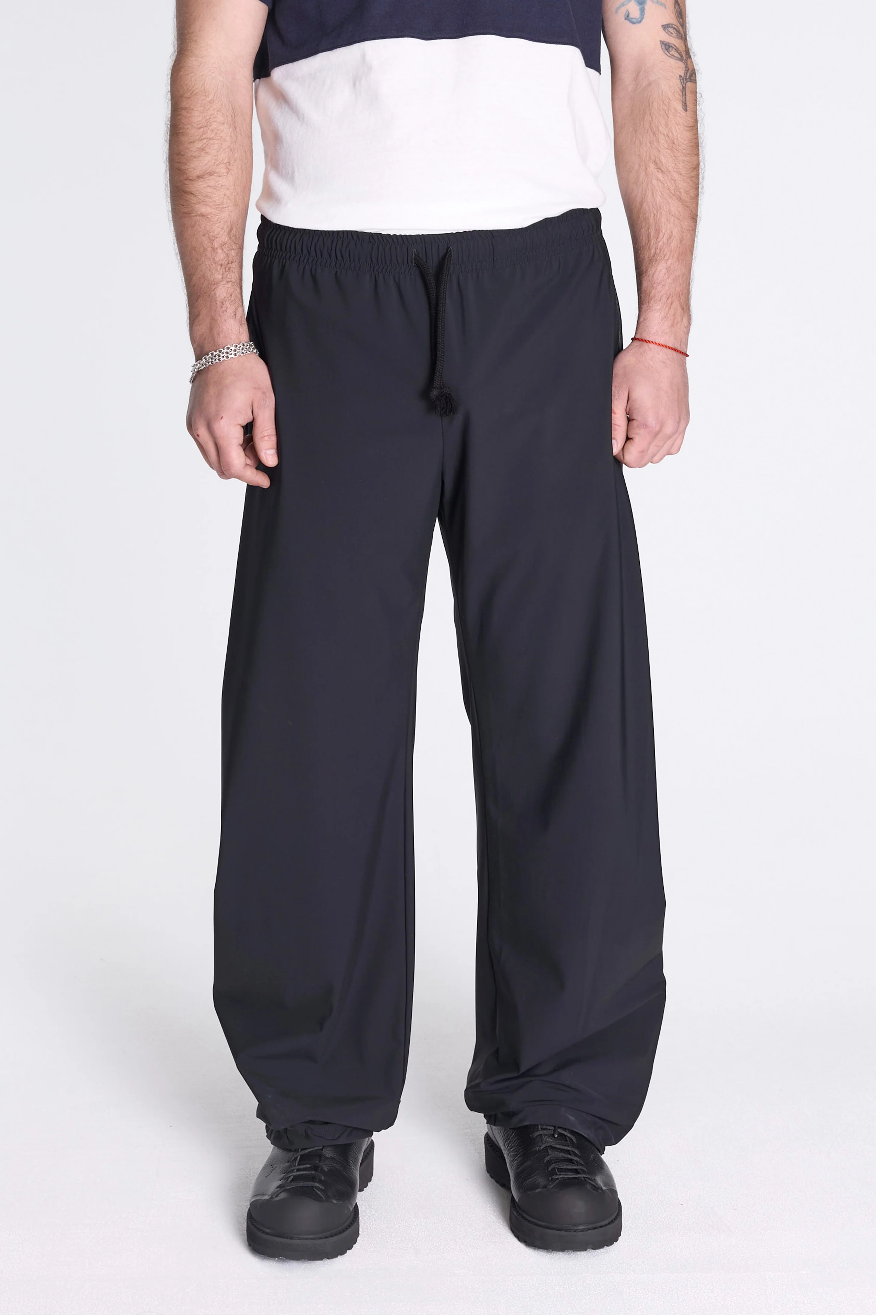 Wide Leg Track Pants Black