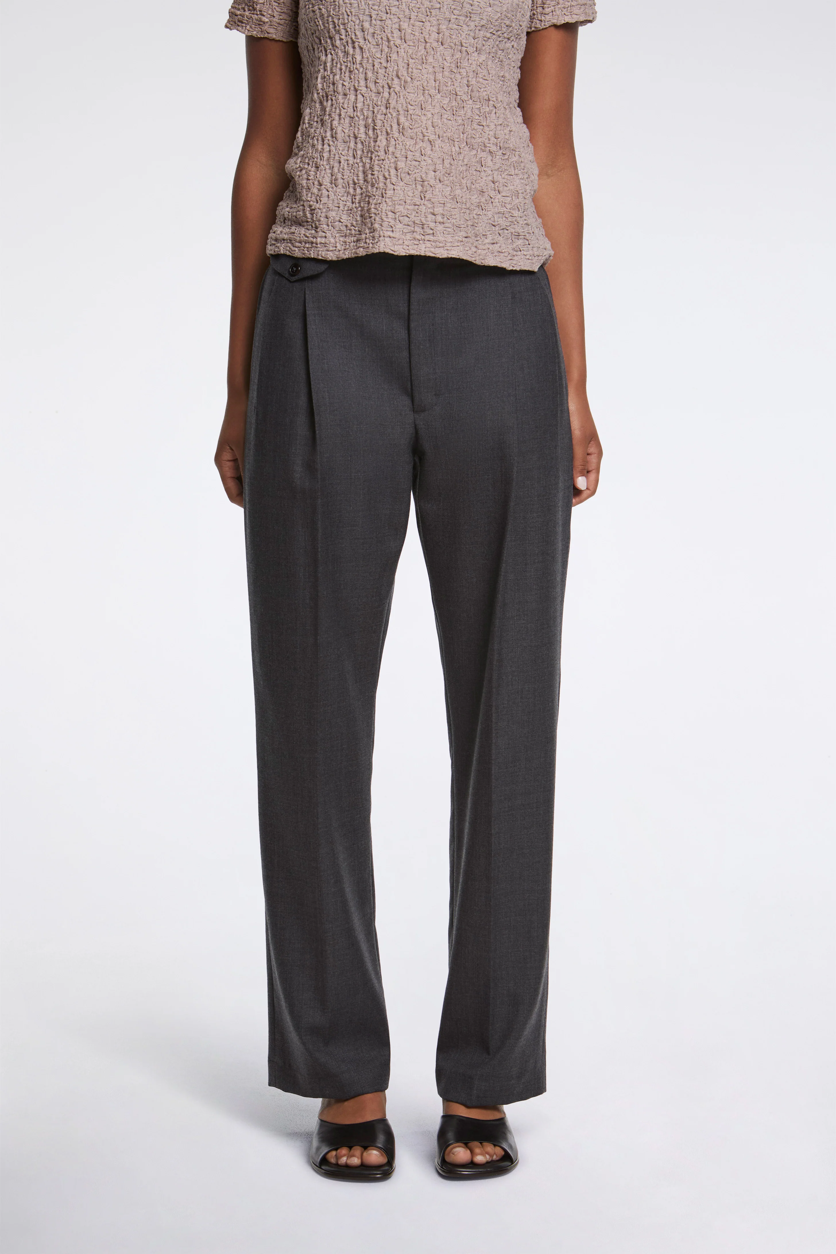 Double Pleated Trouser Slate