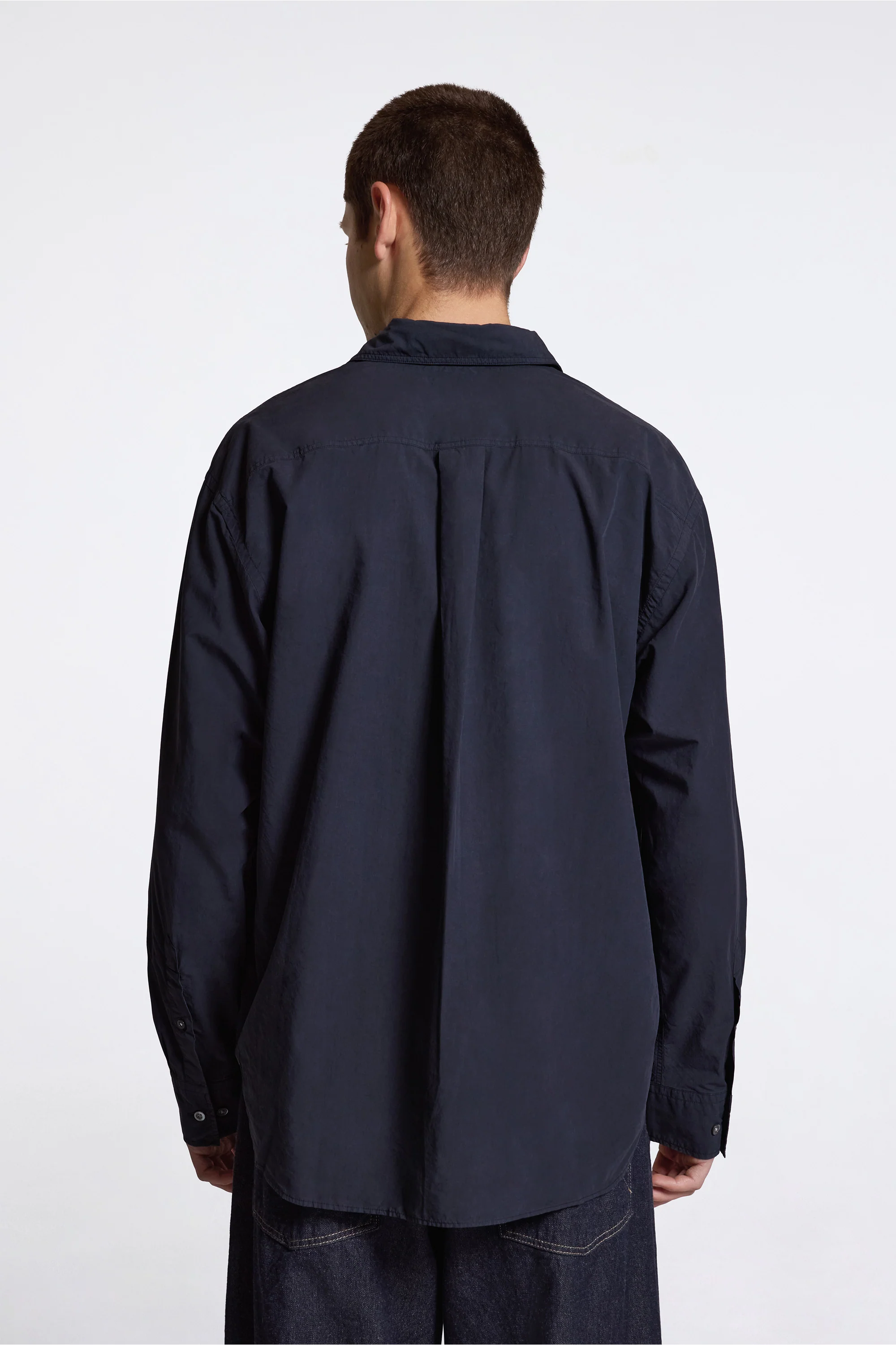 Falster Tencel Oversize Shirt Dark Navy - Image 2