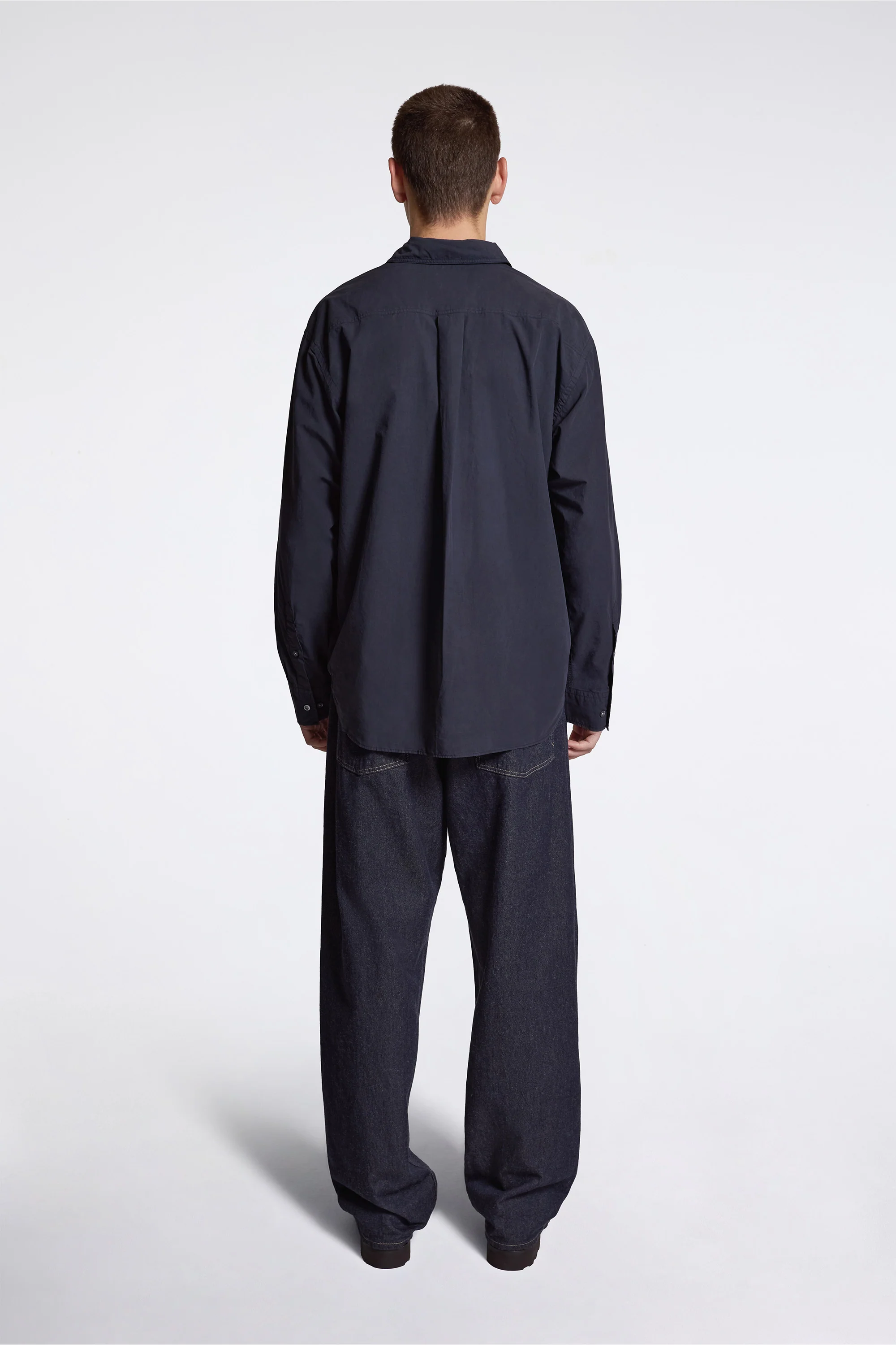 Falster Tencel Oversize Shirt Dark Navy - Image 6