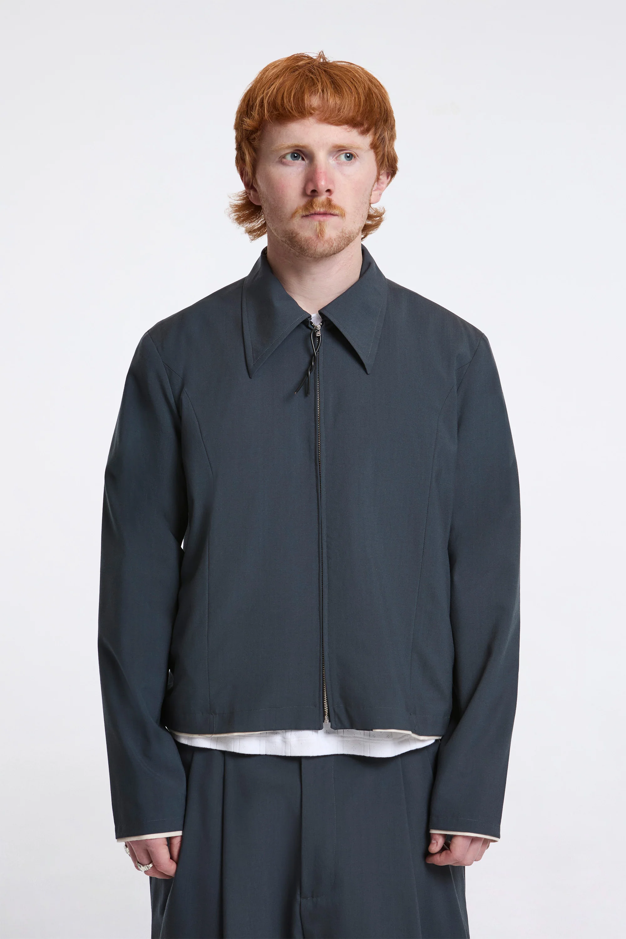 Fitted Zip Jacket Petrol