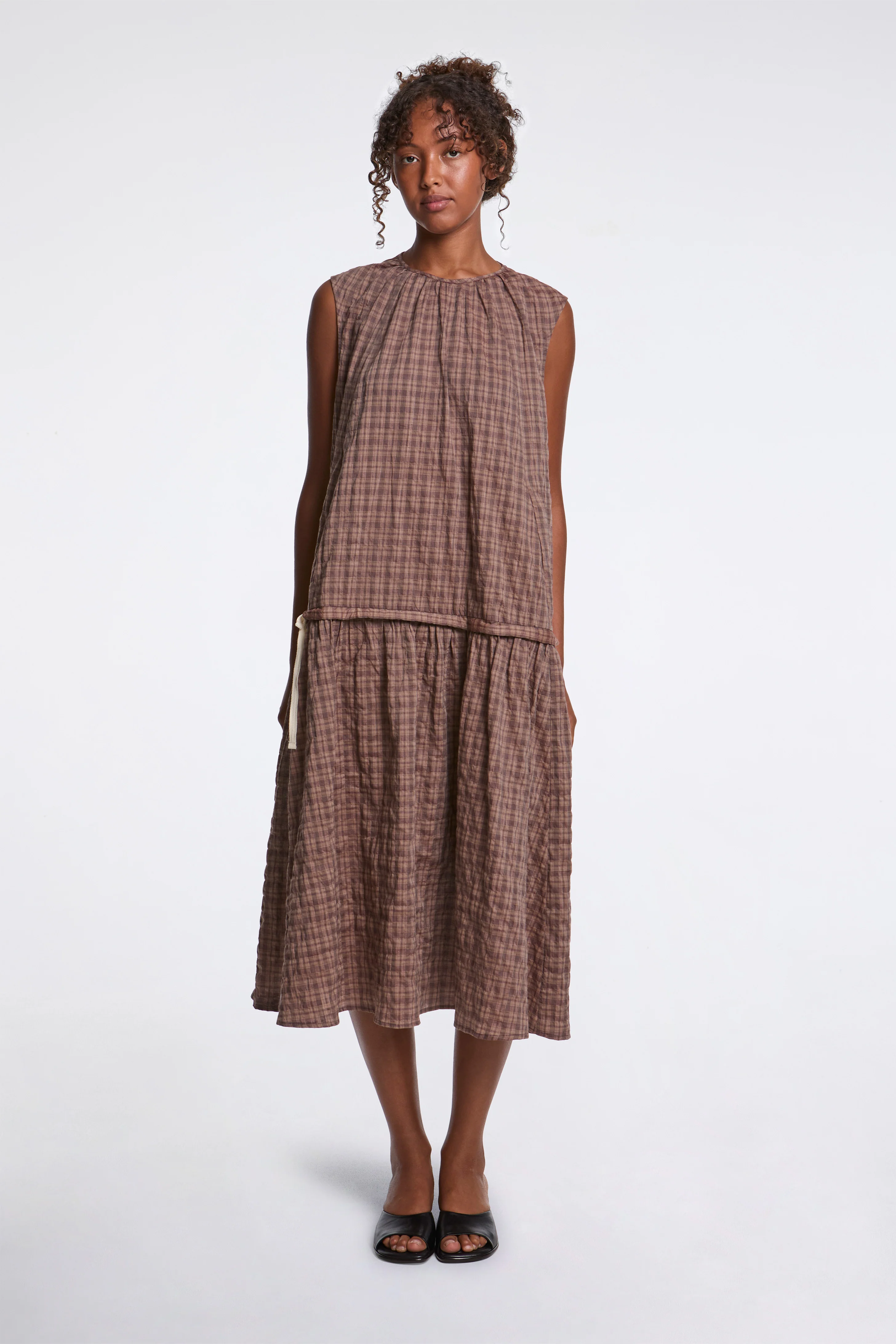 Full Body Gathered Dress Umber