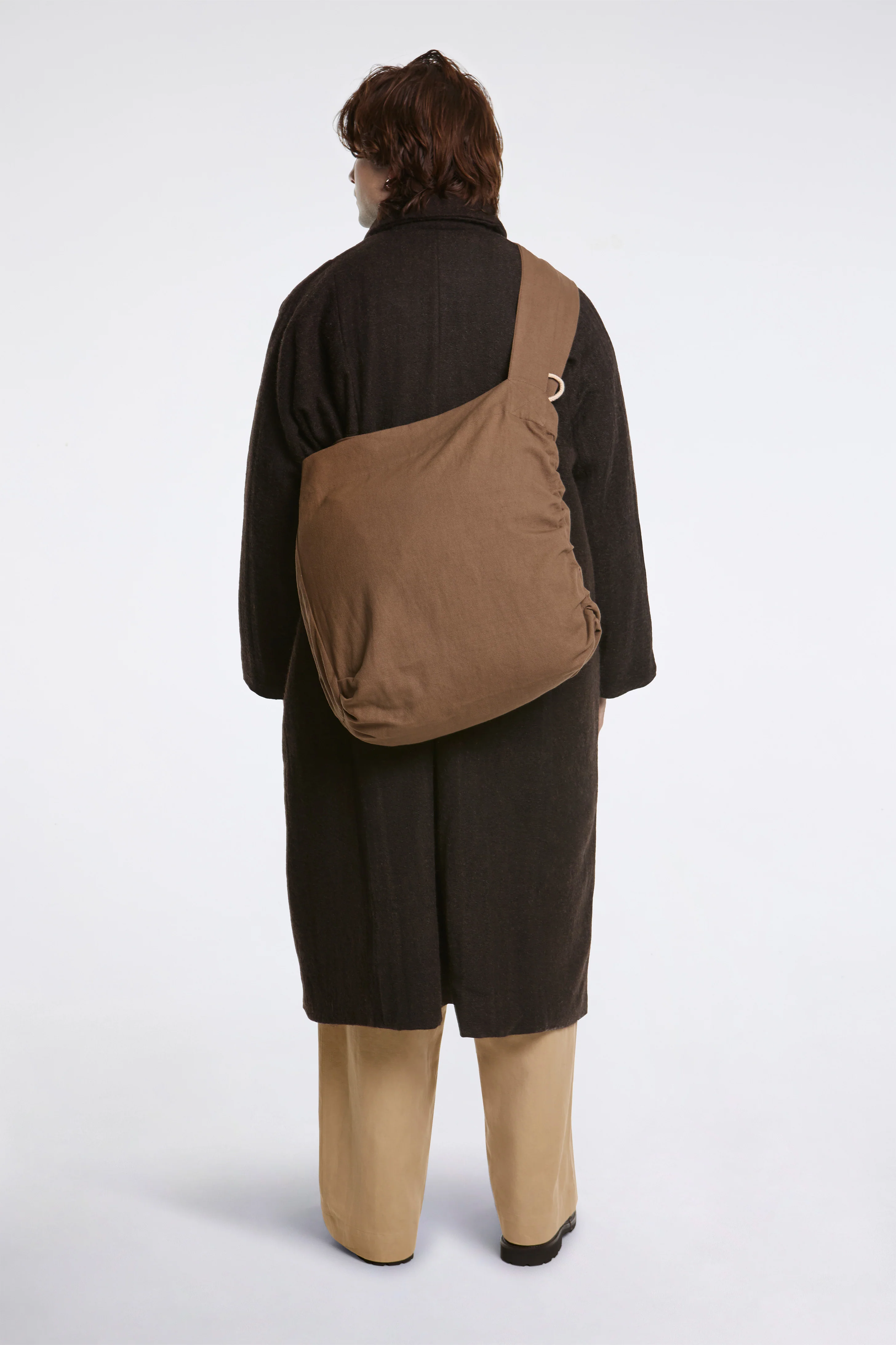 Double Tote Bag Organic Cotton Khaki Green