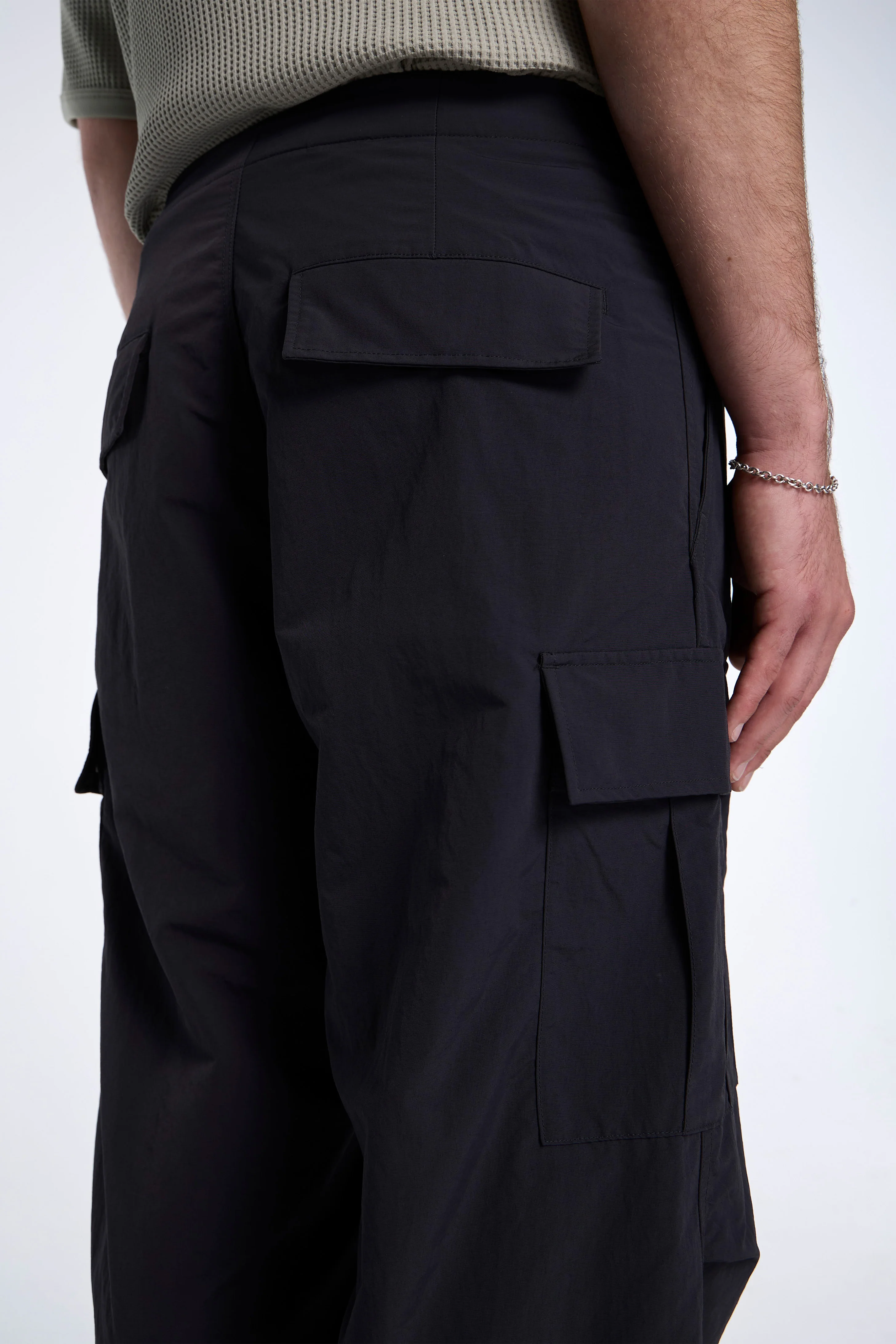Dope Dyed Tussah Cargo Pants Dark Charcoal - Image 3