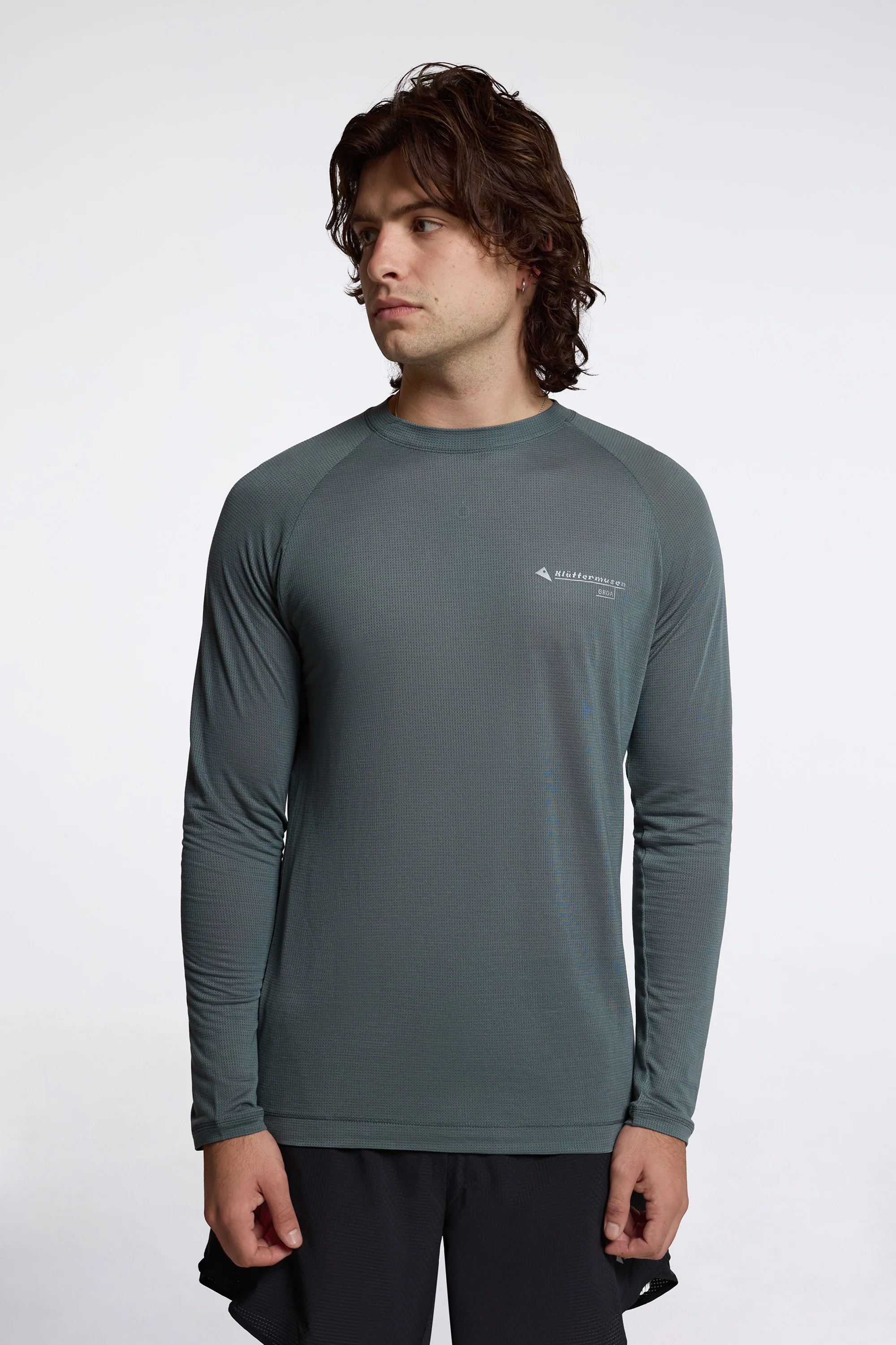 Groa Ls Tee M'S Teal Grey