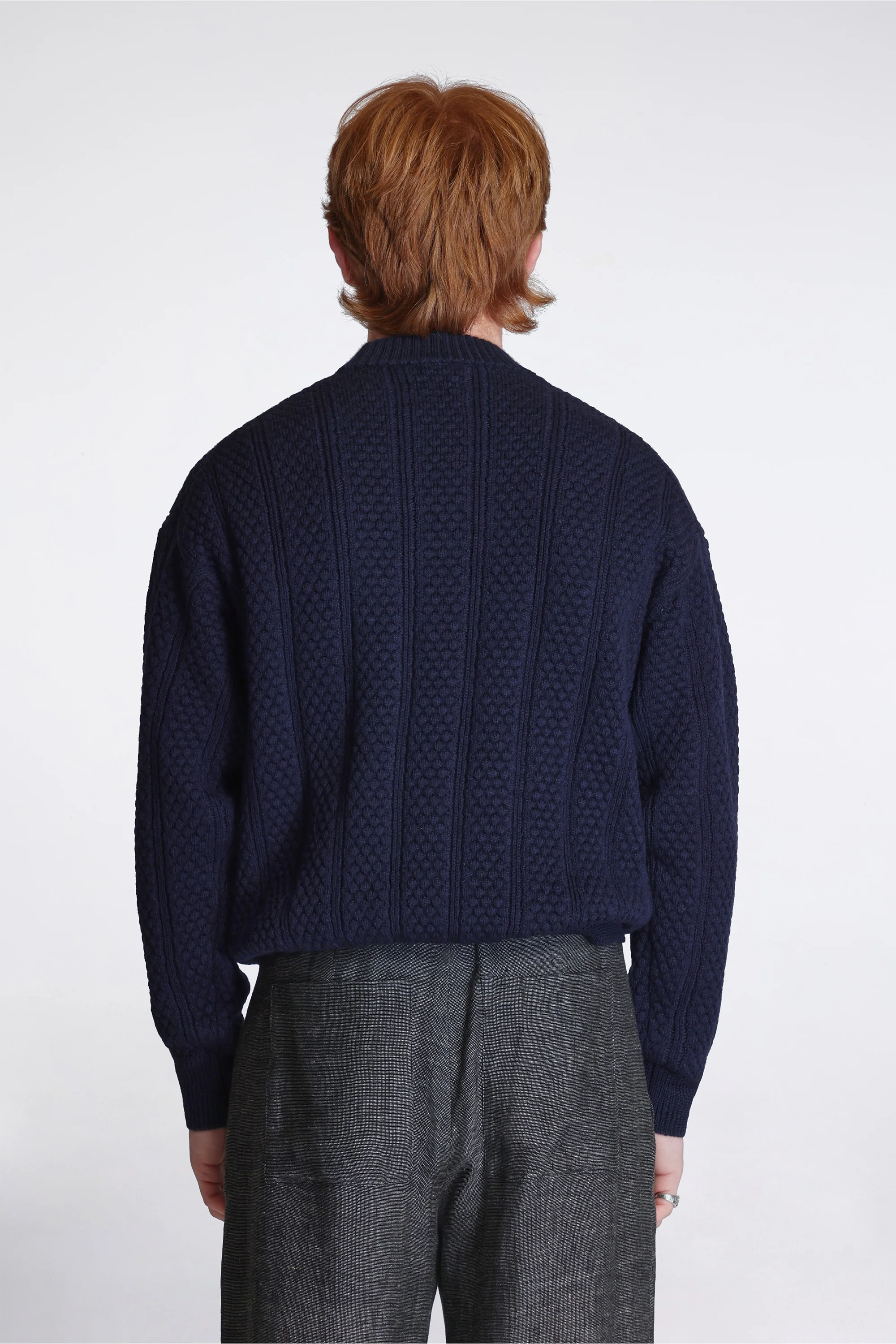 Hirtshals Bubble Rib knit Crewneck Dark Navy - Image 2