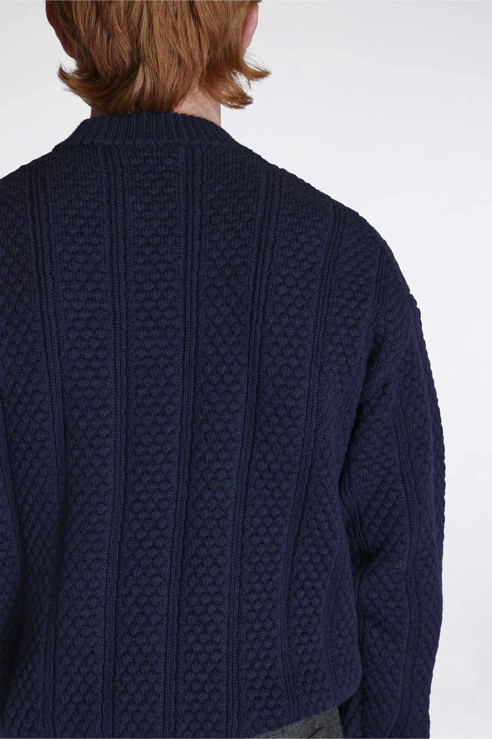 Hirtshals Bubble Rib knit Crewneck Dark Navy - Image 6