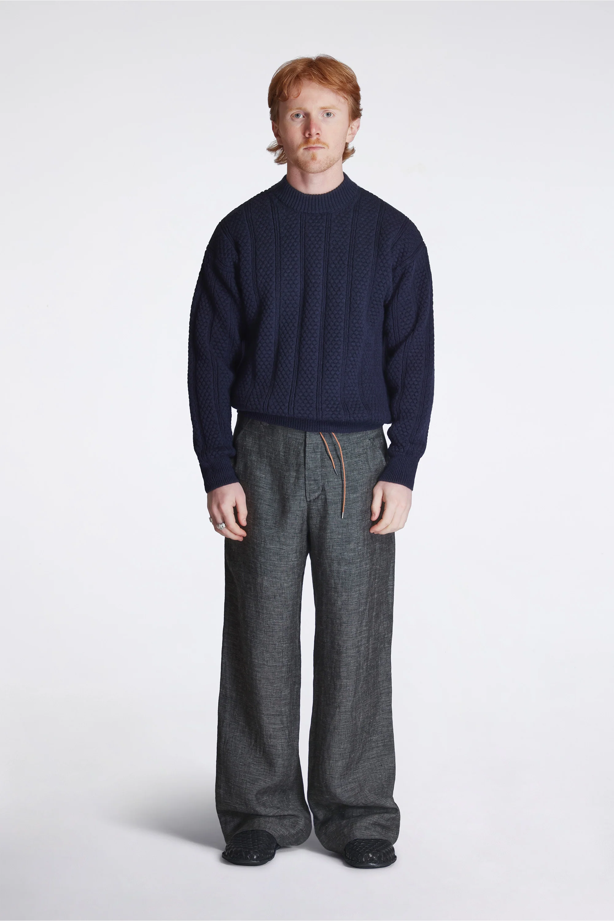 Hirtshals Bubble Rib knit Crewneck Dark Navy - Image 7