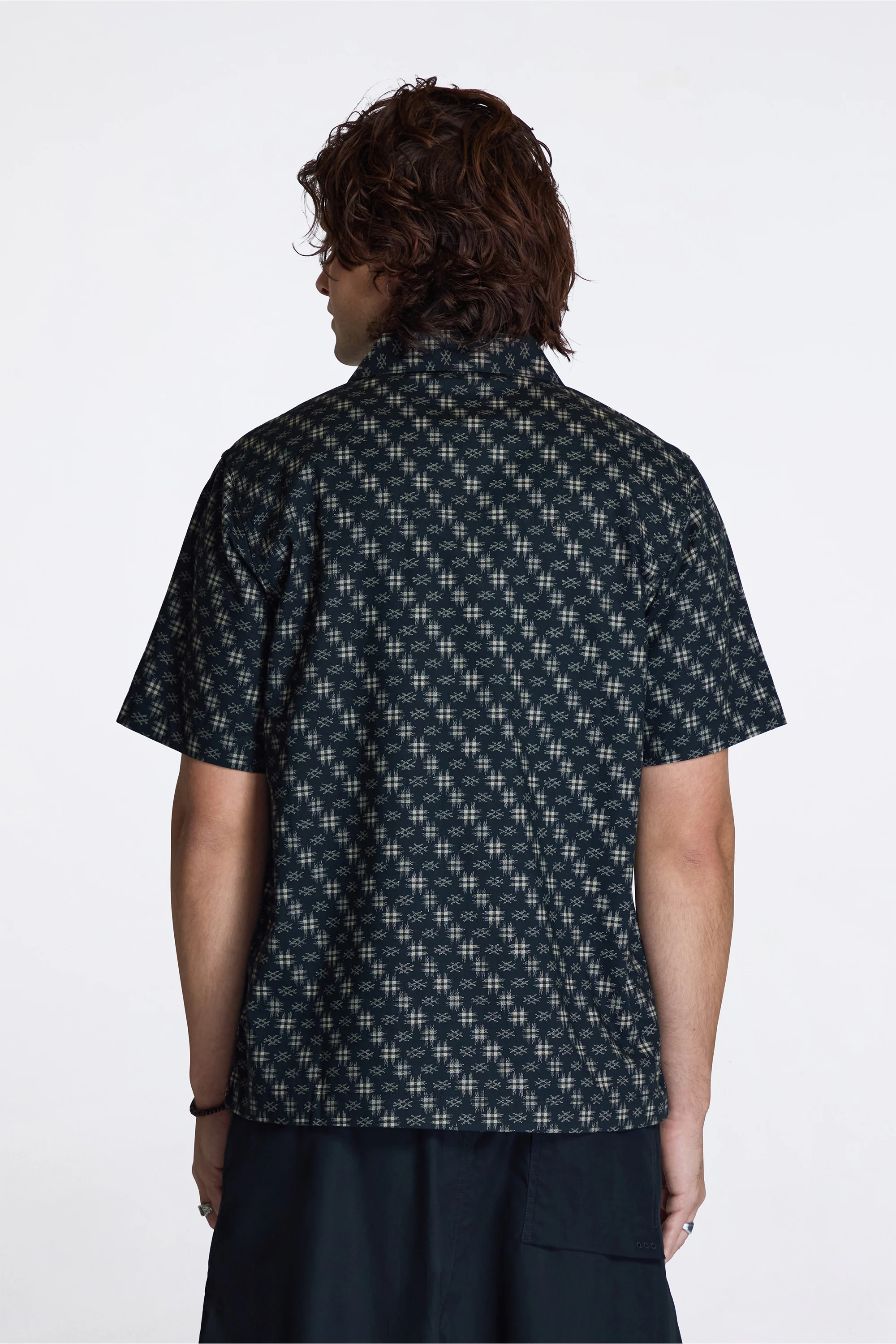 Kasuri Cuban Collar Shirt Sumi Black - Image 2