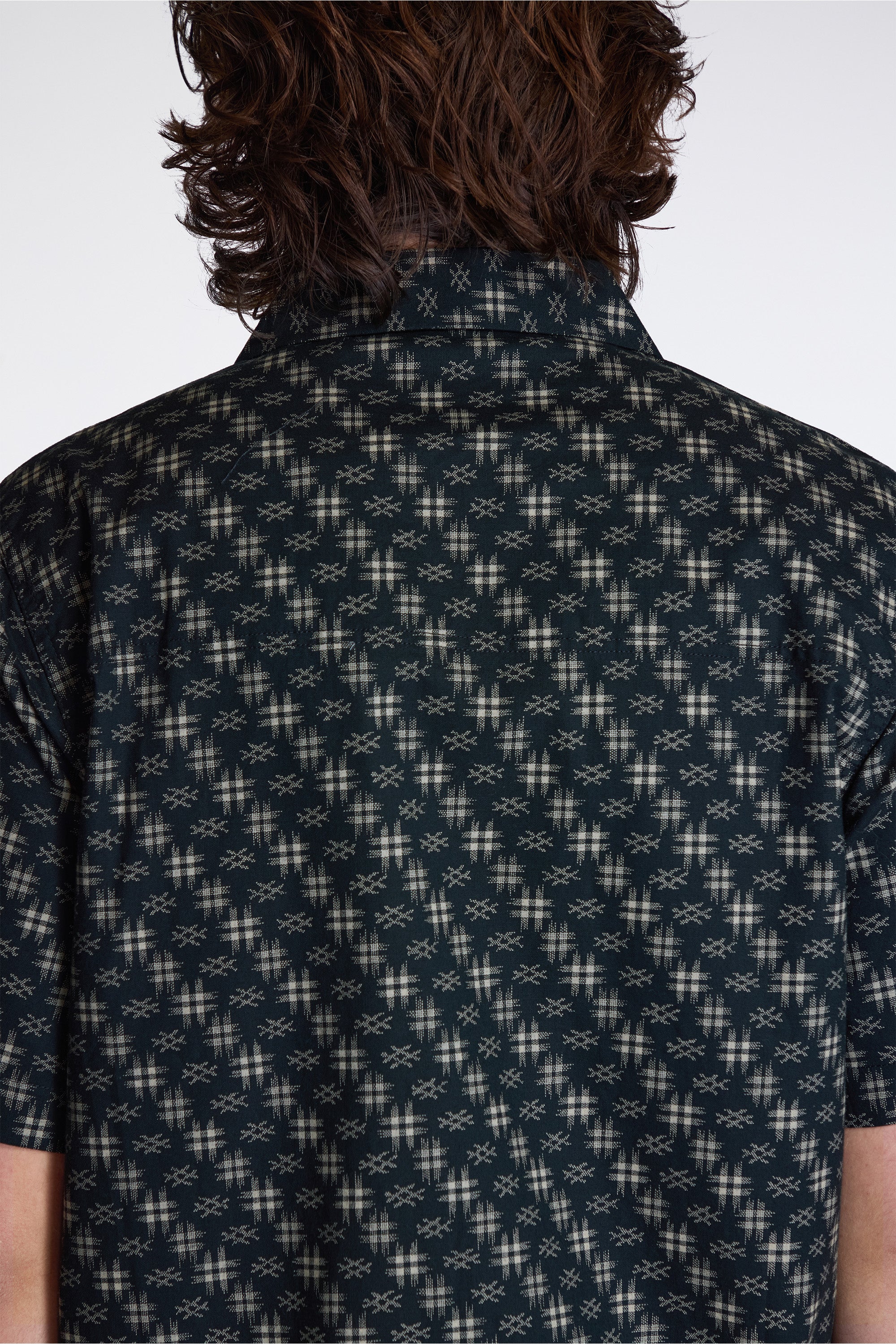 Kasuri Cuban Collar Shirt Sumi Black - Image 4