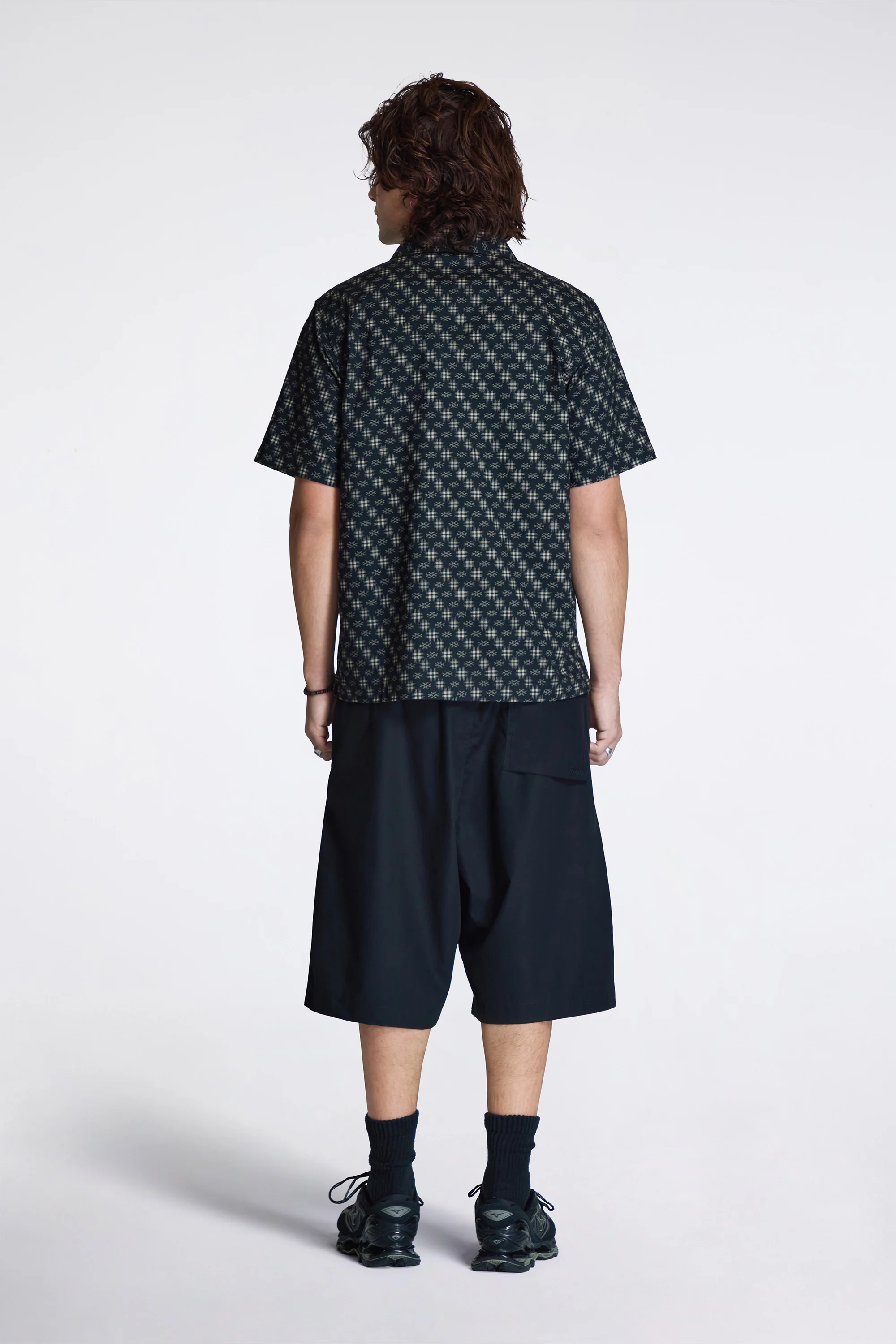 Kasuri Cuban Collar Shirt Sumi Black - Image 6