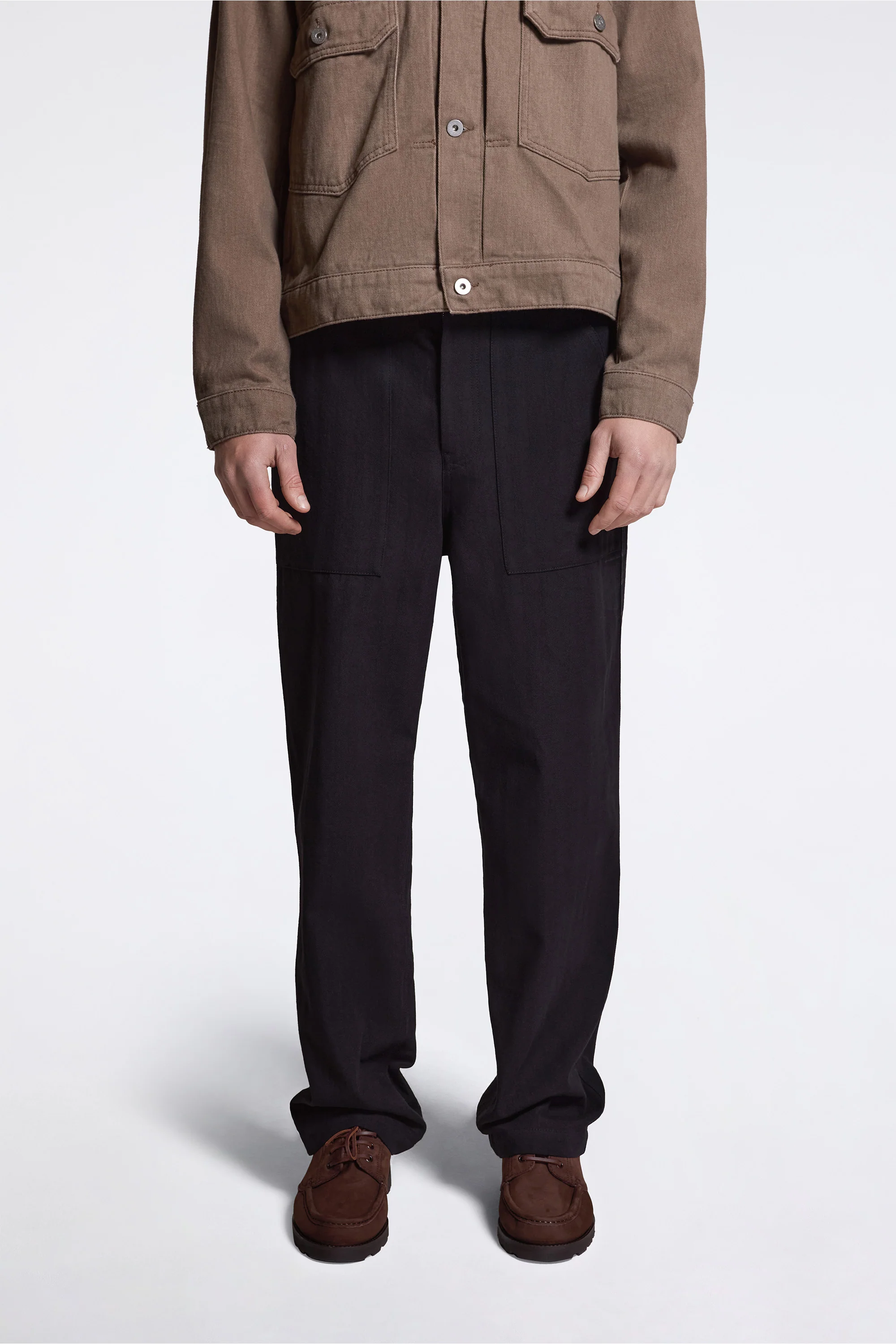 Kvitfjell Relaxed Cotton Wool Herringbone Pant Black - Image 2