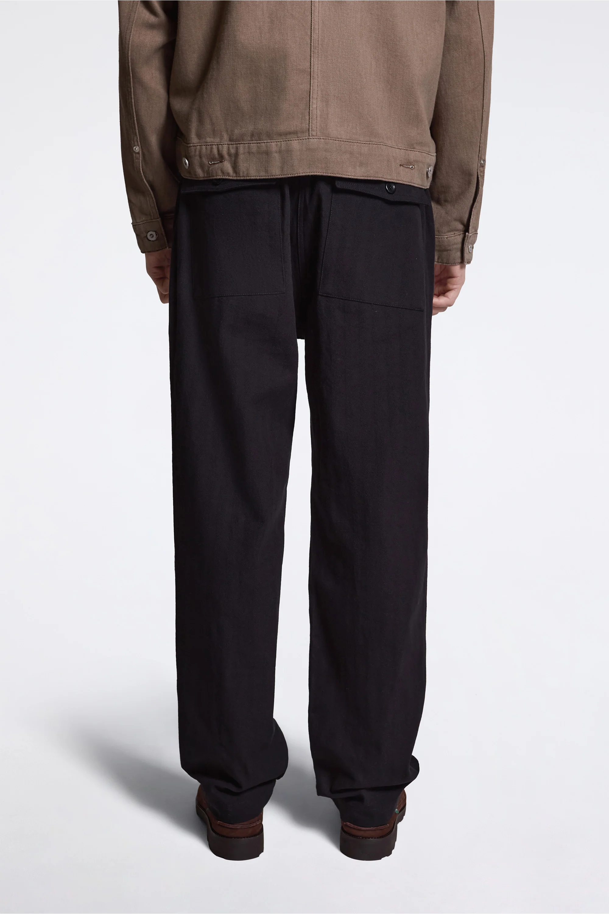 Kvitfjell Relaxed Cotton Wool Herringbone Pant Black - Image 4