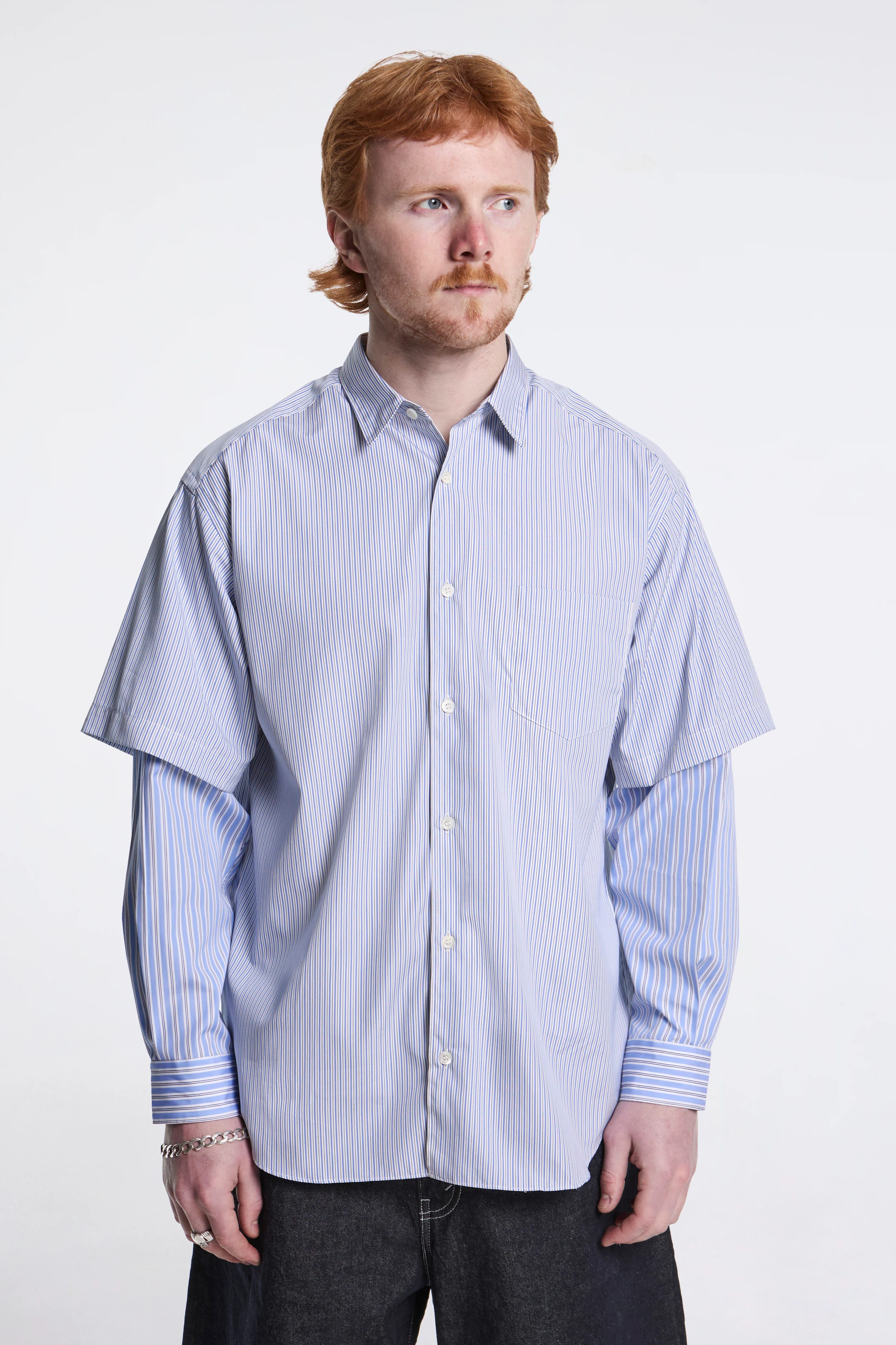 Layered Longsleeve Shirt Blue