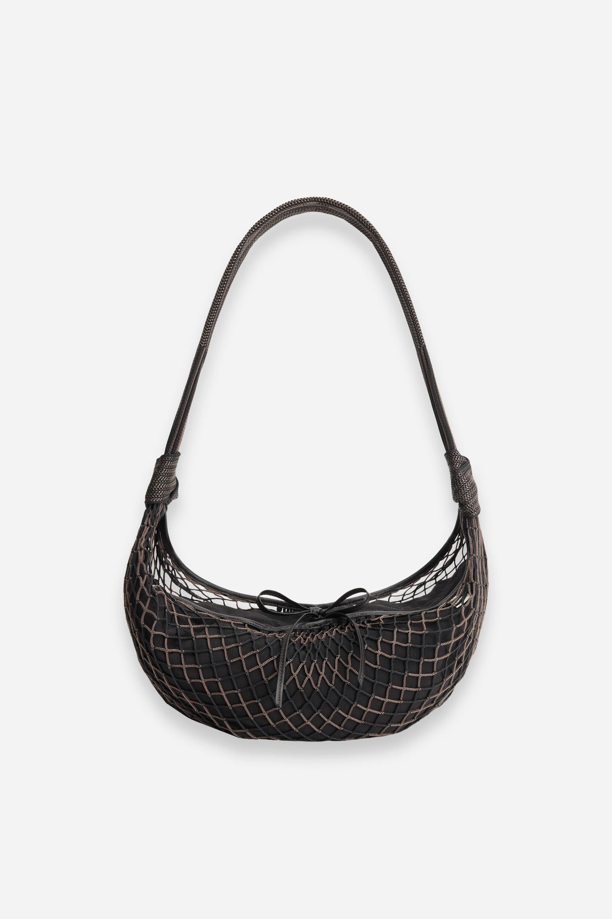 Croissant Filt Bag Chevron Marron Glacé
