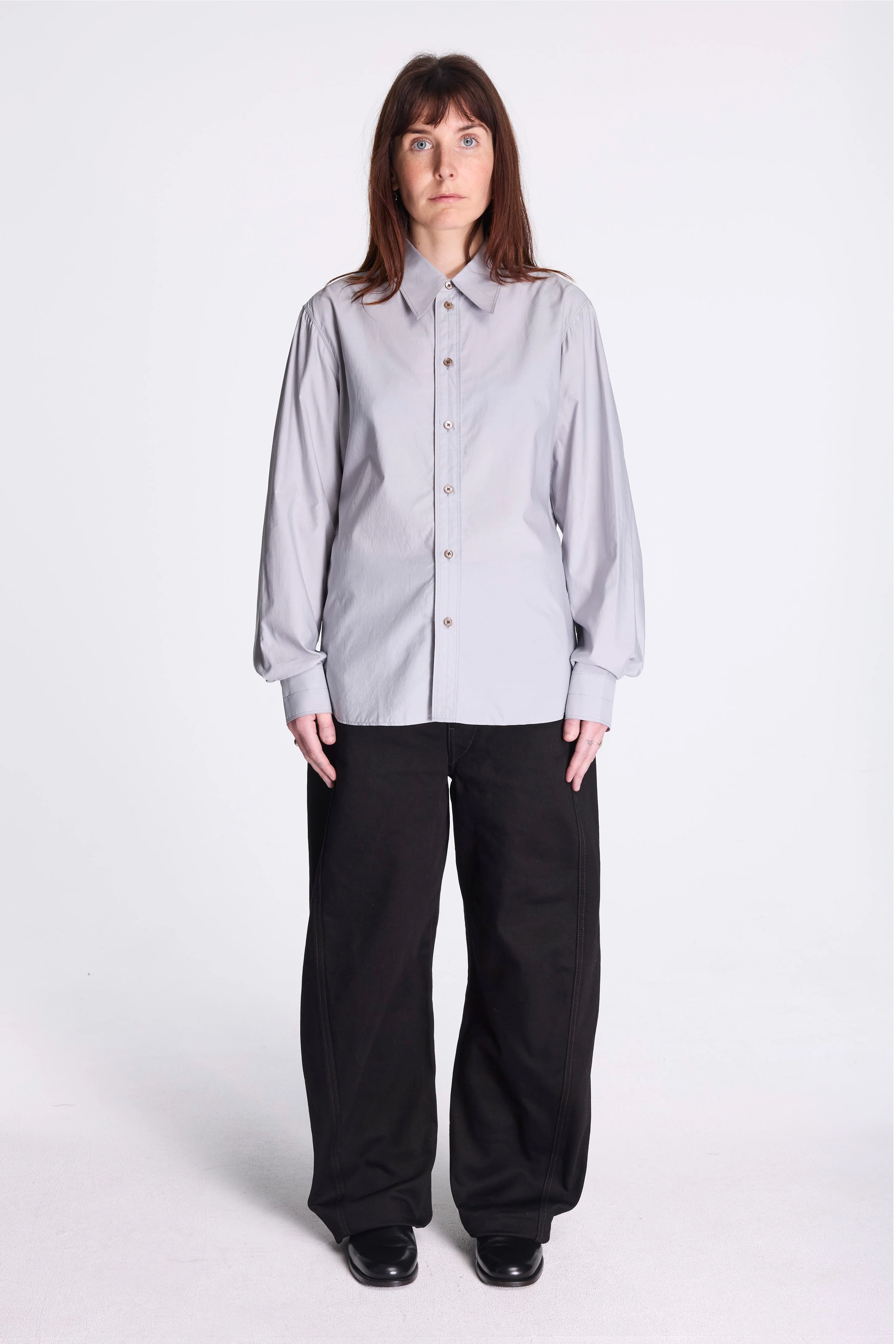 Pointed Collar Shirt Mist - Image 5