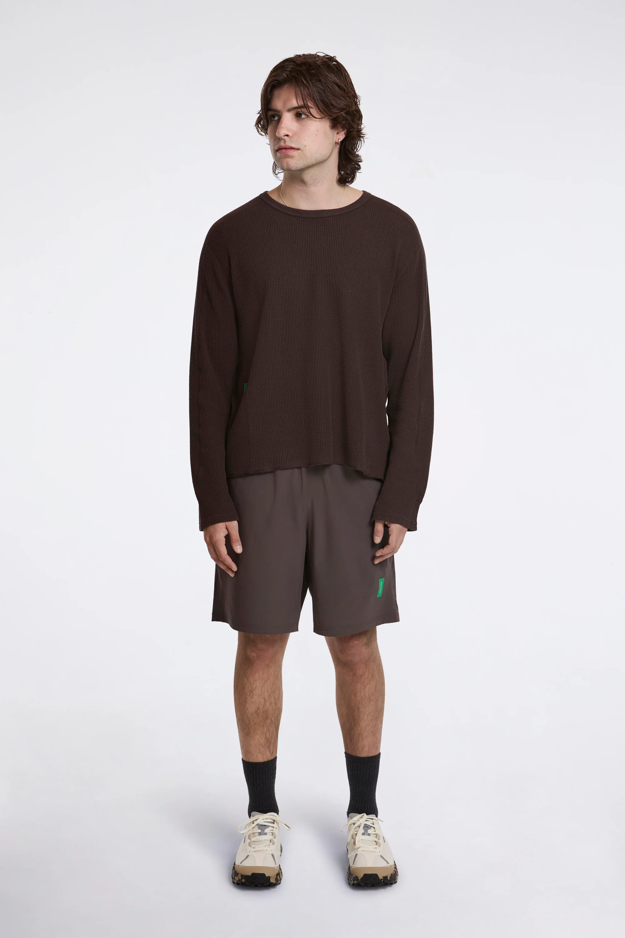 Long Sleeve Waffle Tee Umber