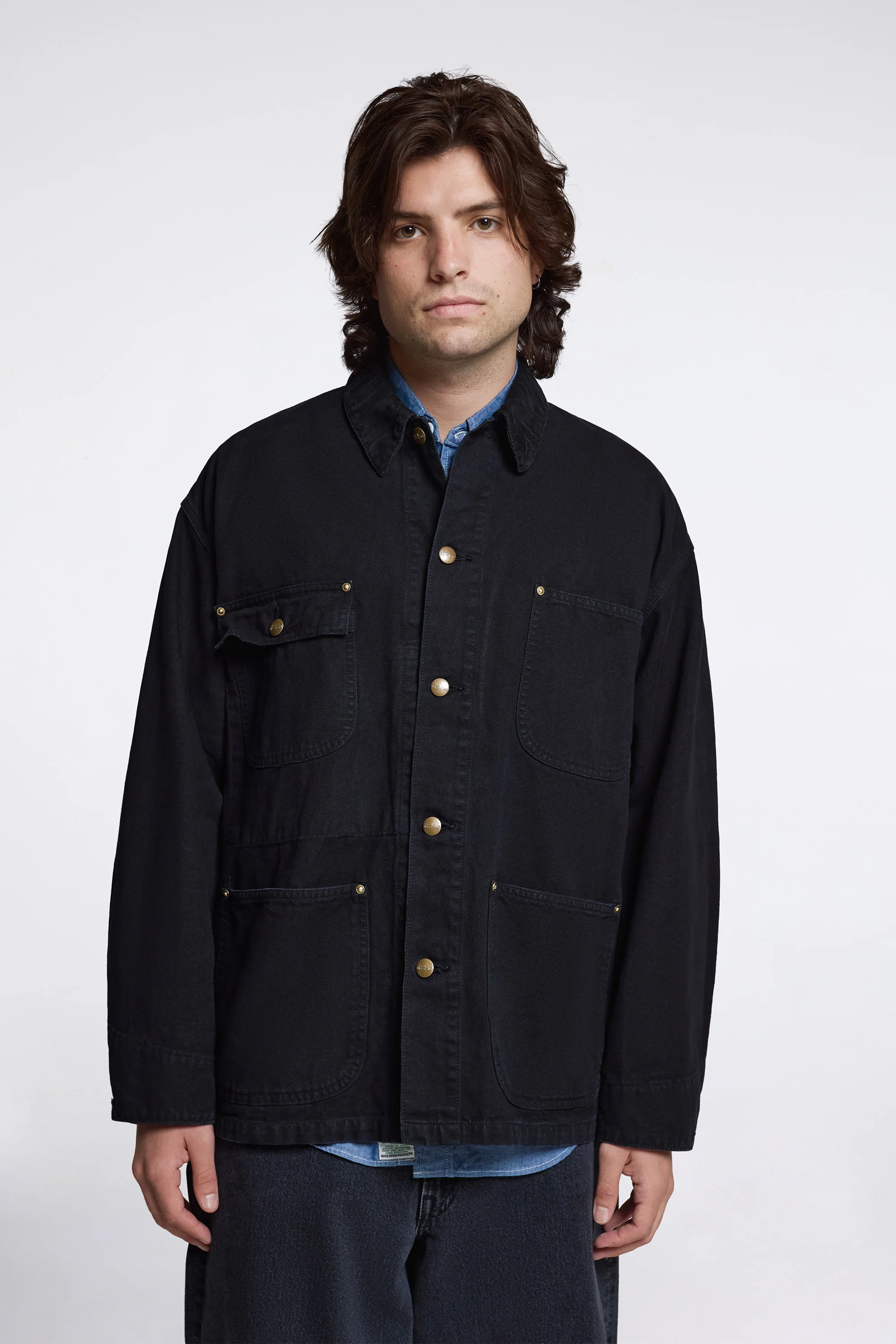 Relax Fit Oxford Coverall Black