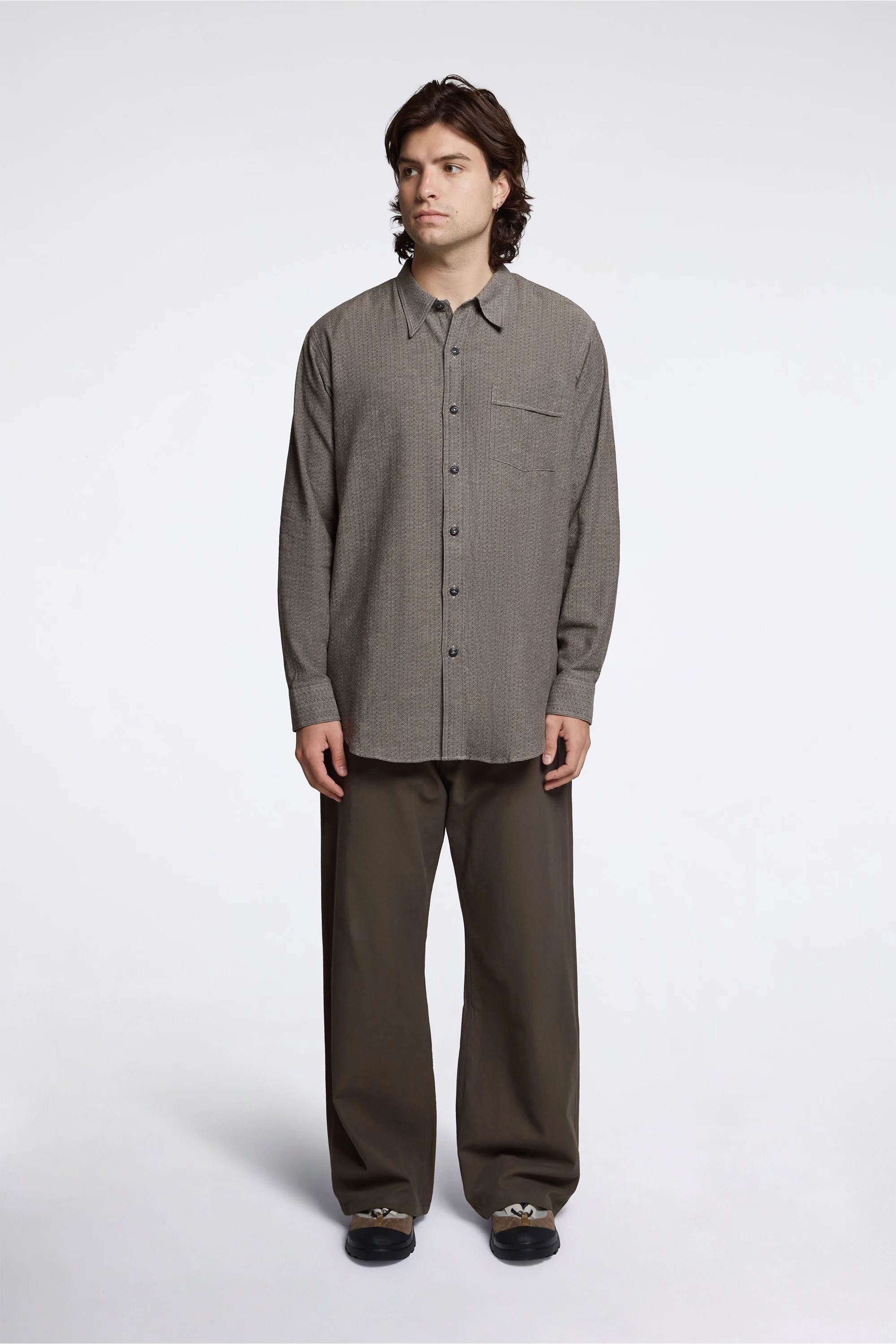 Lot.106 Narrow Collar Shirt Charcoal - Image 6