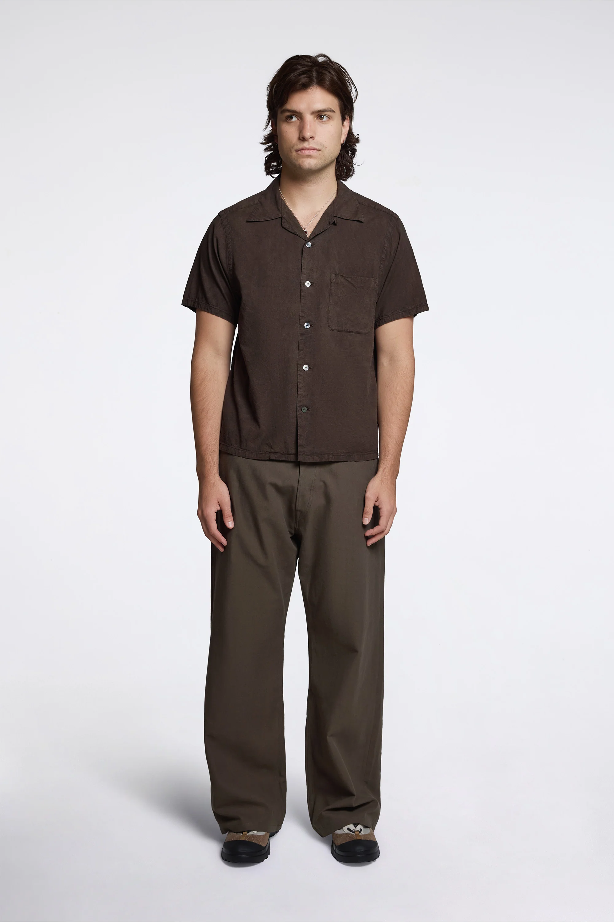 Lot.113 Open Collar Shirt Mud Dyed - Image 2