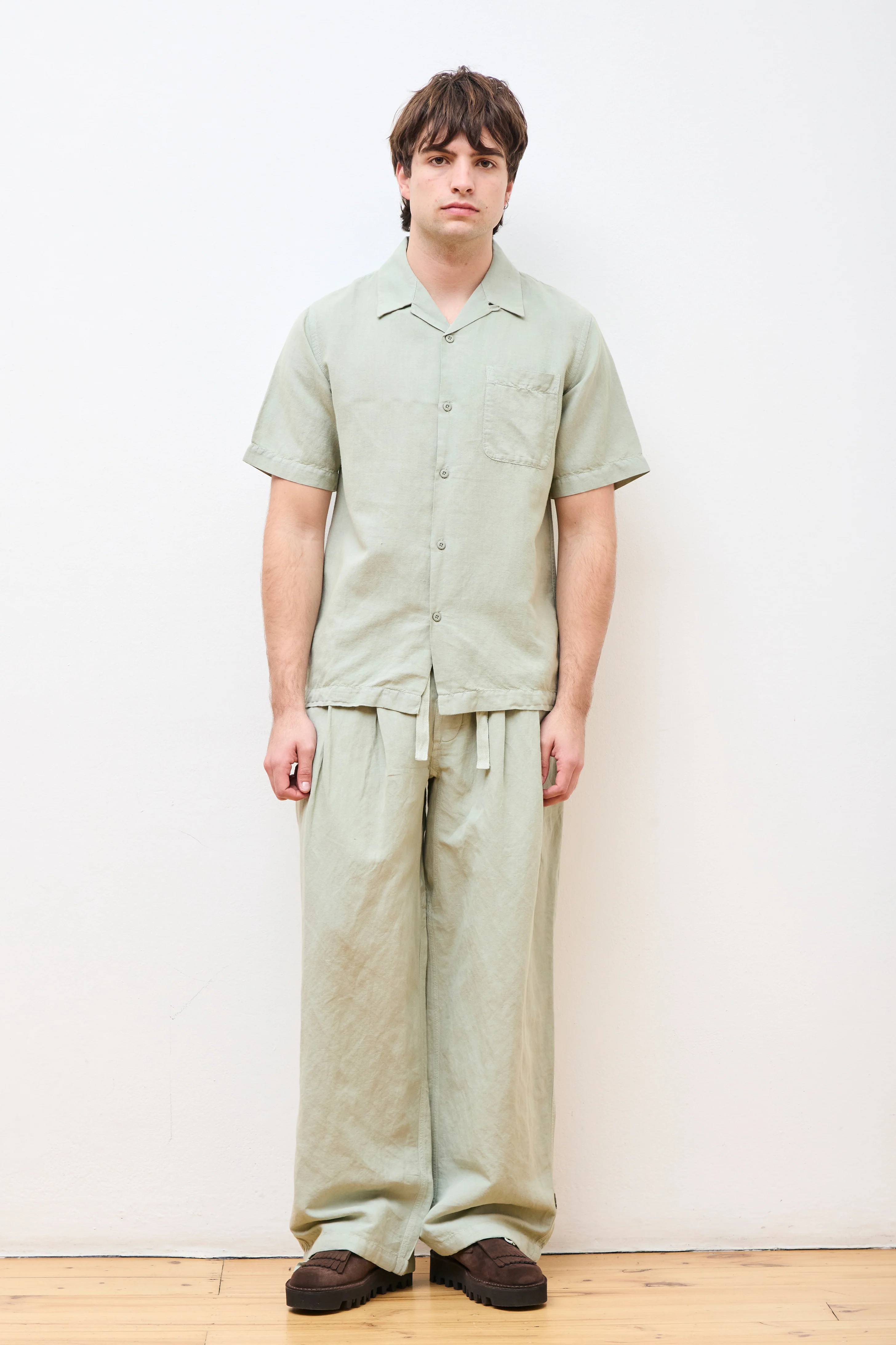 Hemp Camp Collar Shirt Sage - Image 3