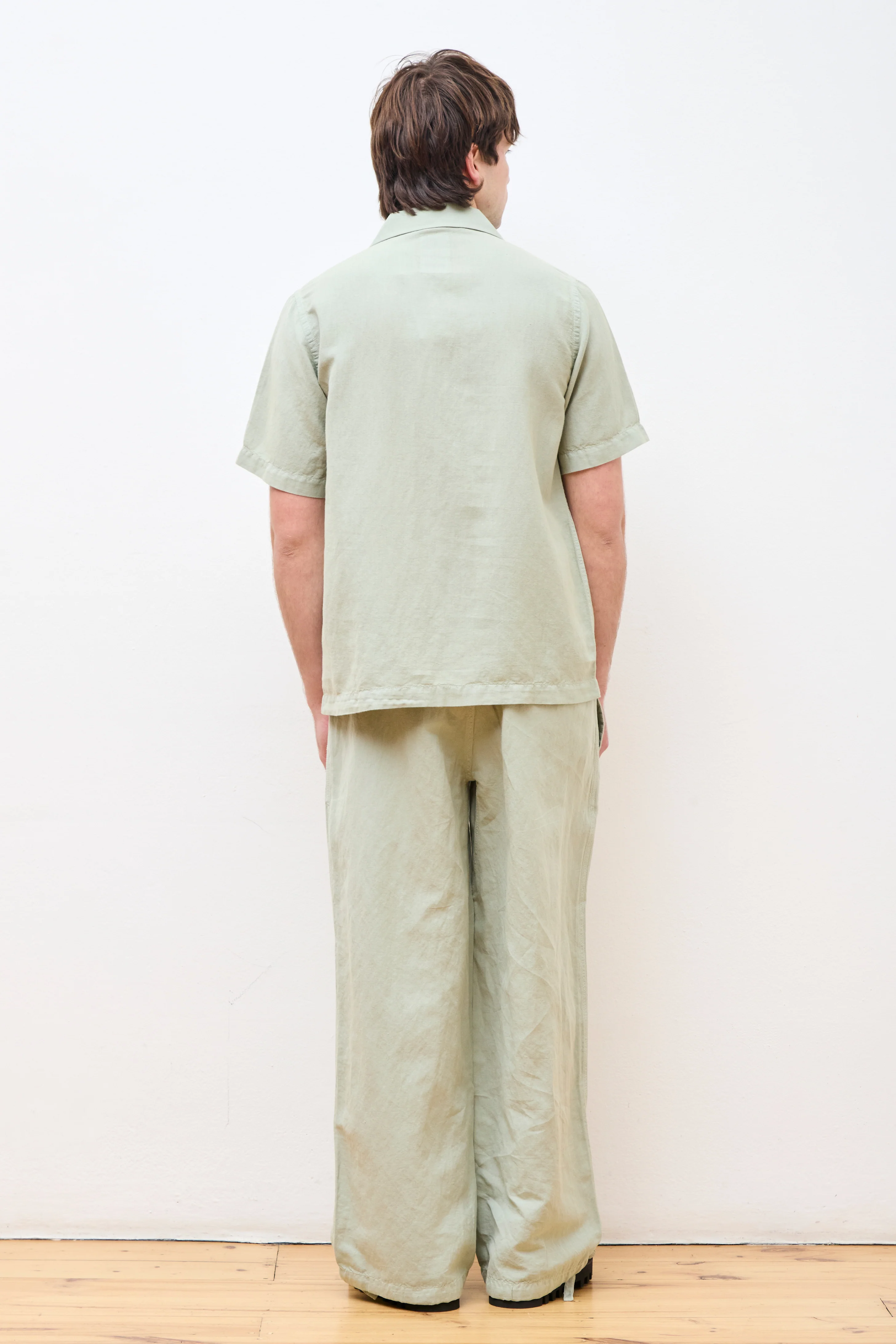 Hemp Pleated Track Pant Sage - Image 7