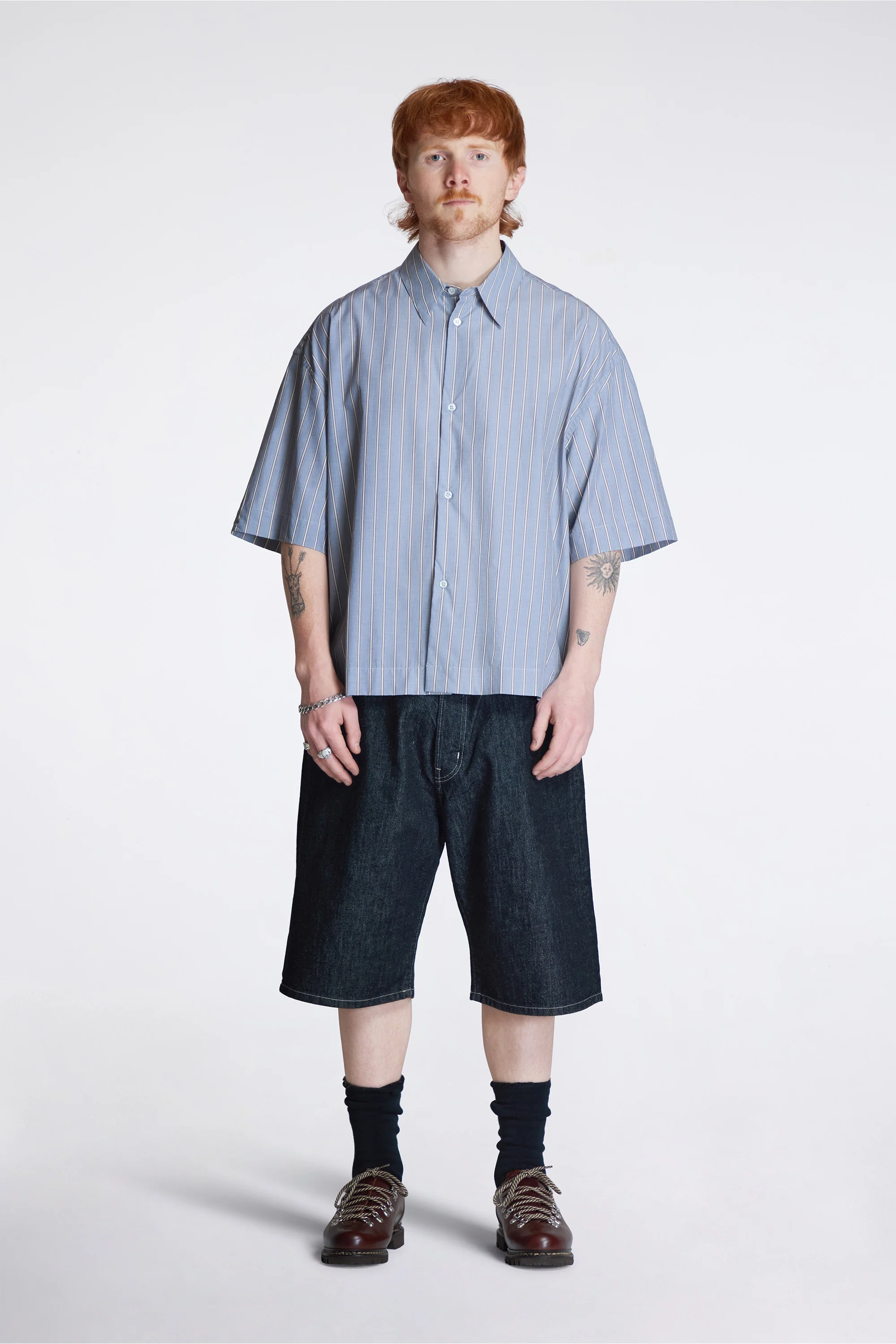 Marylebone Denim Shorts Black / White Weft