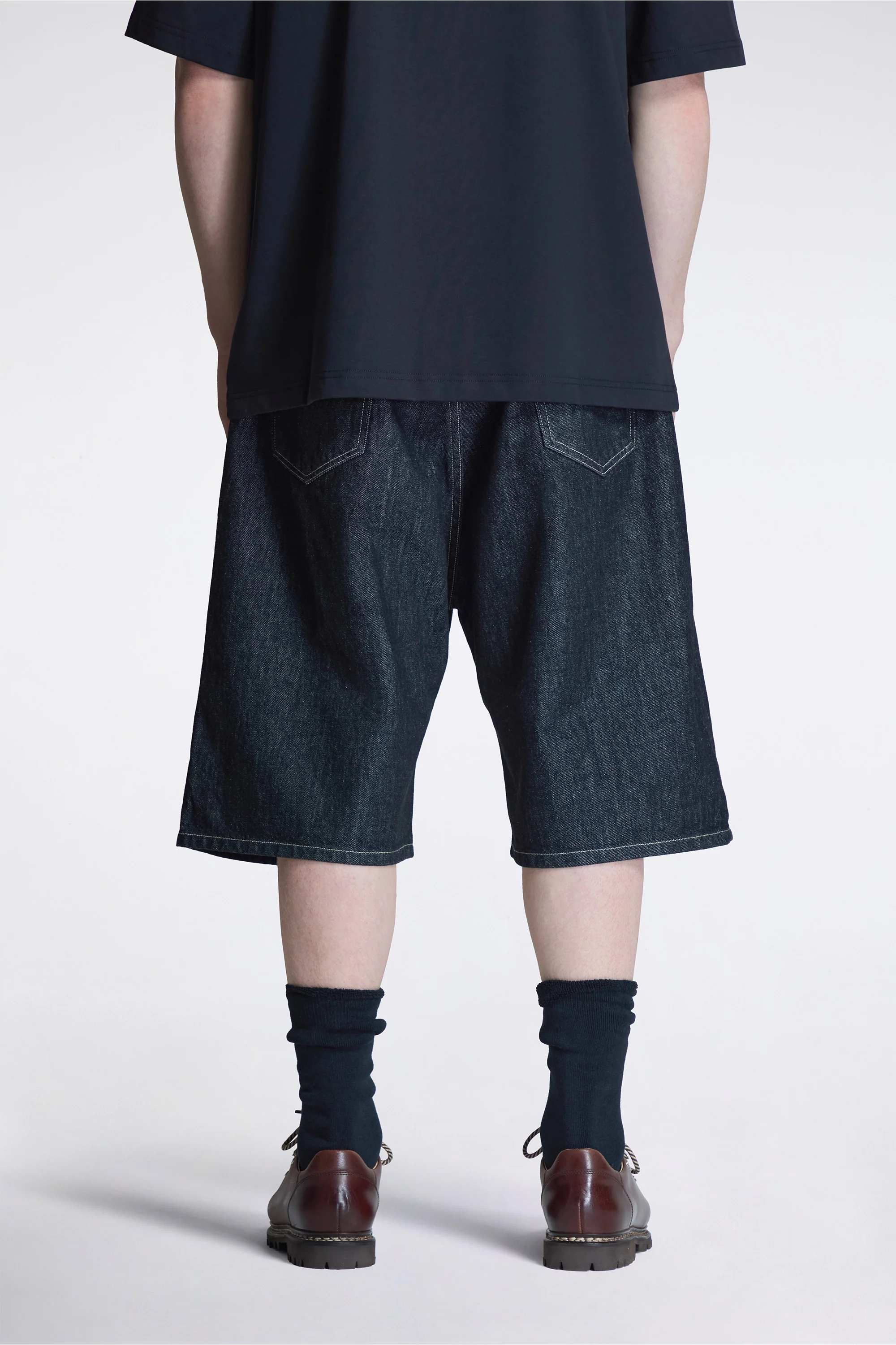 Marylebone Denim Shorts Black / White Weft - Image 5