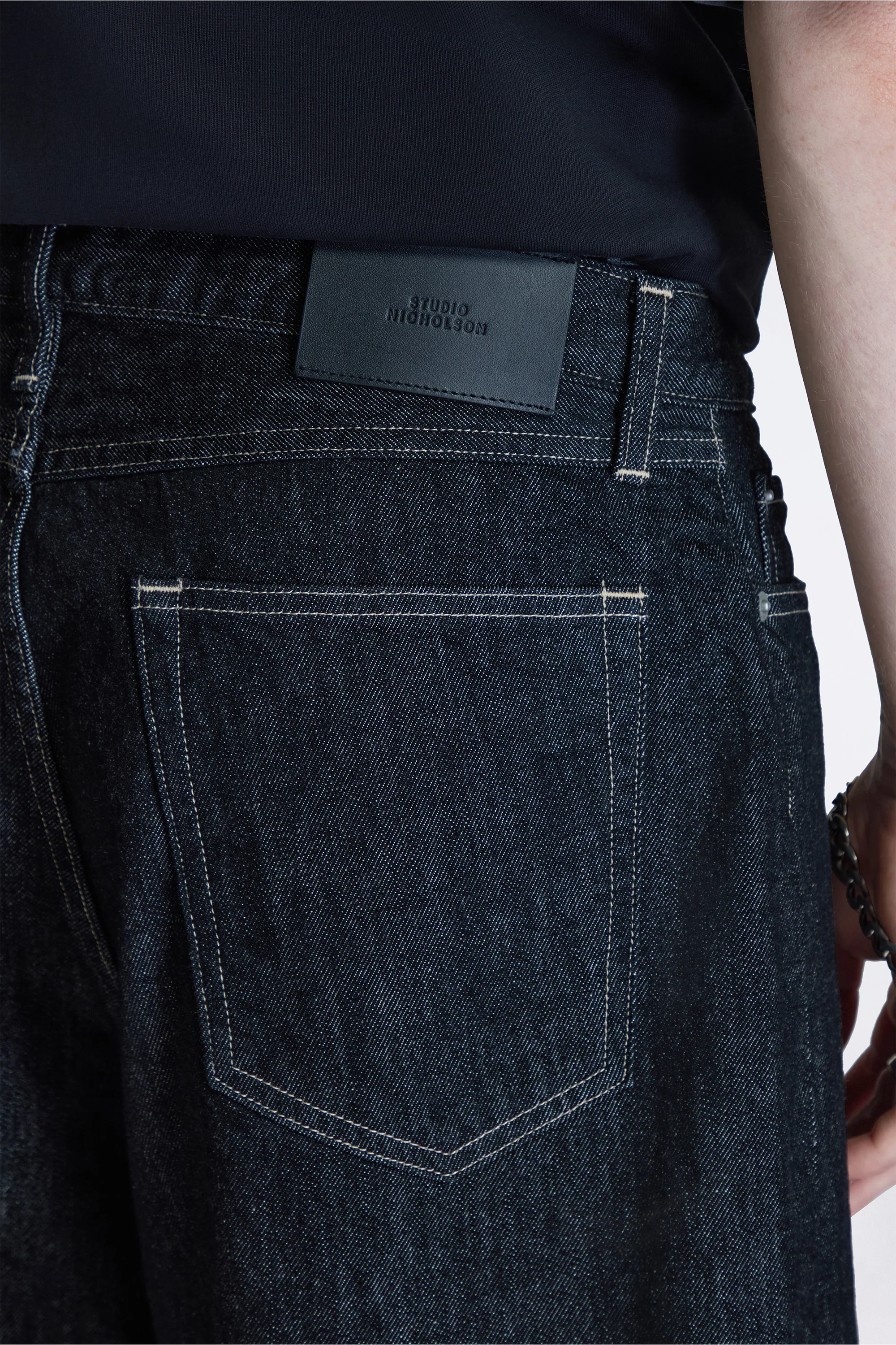 Marylebone Denim Shorts Black / White Weft - Image 6