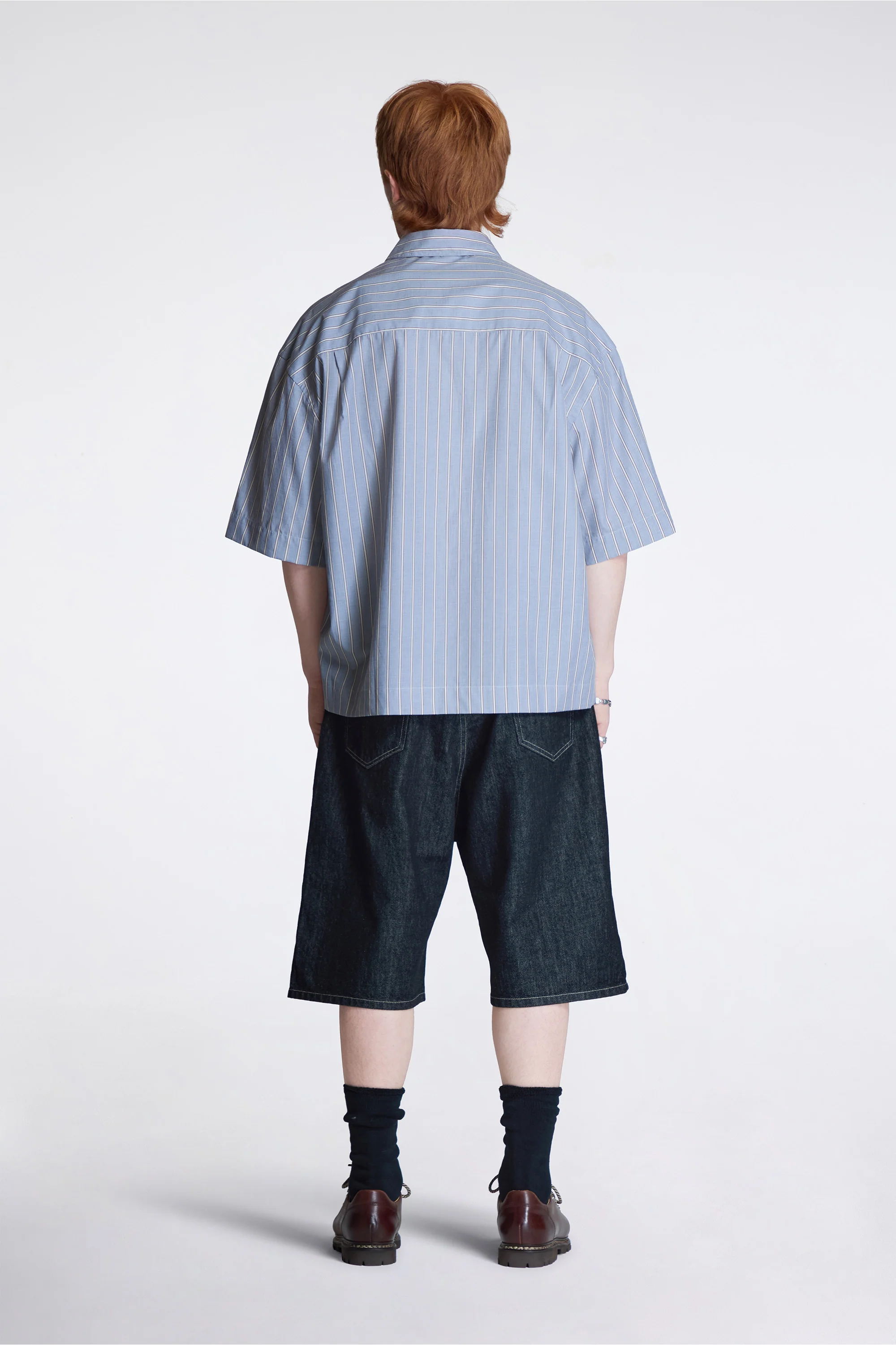 Marylebone Denim Shorts Black / White Weft - Image 7