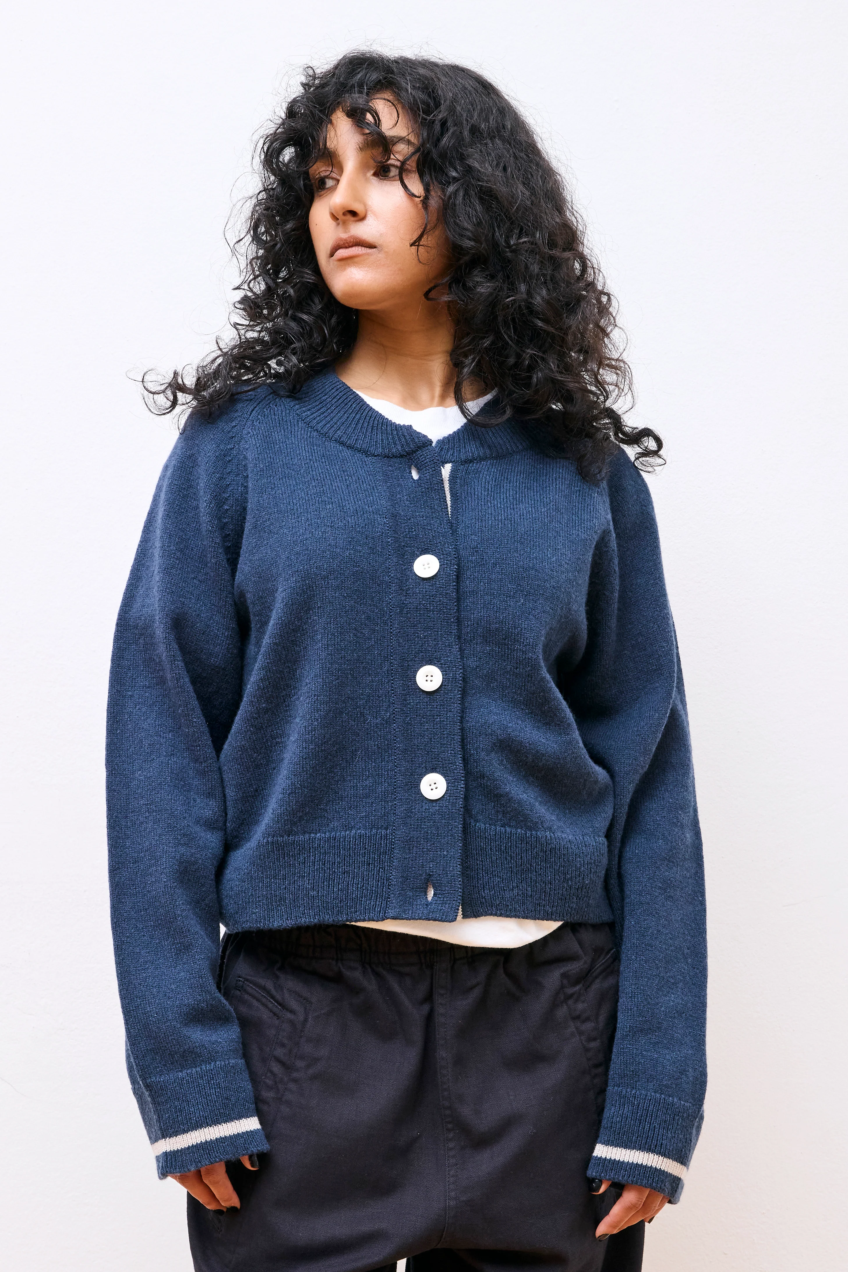 MHL Cropped Cardigan Dark Navy