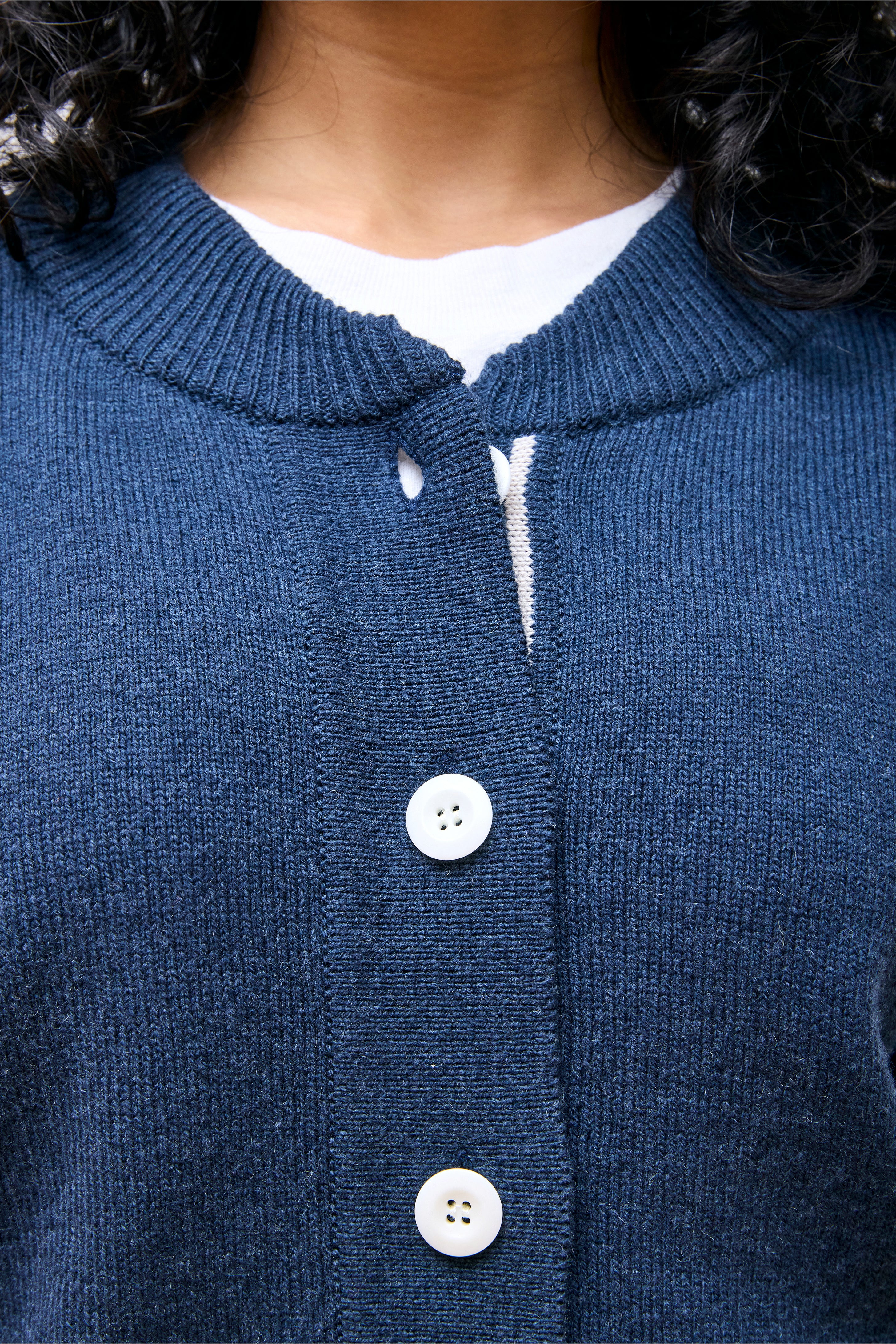 MHL Cropped Cardigan Dark Navy - Image 2