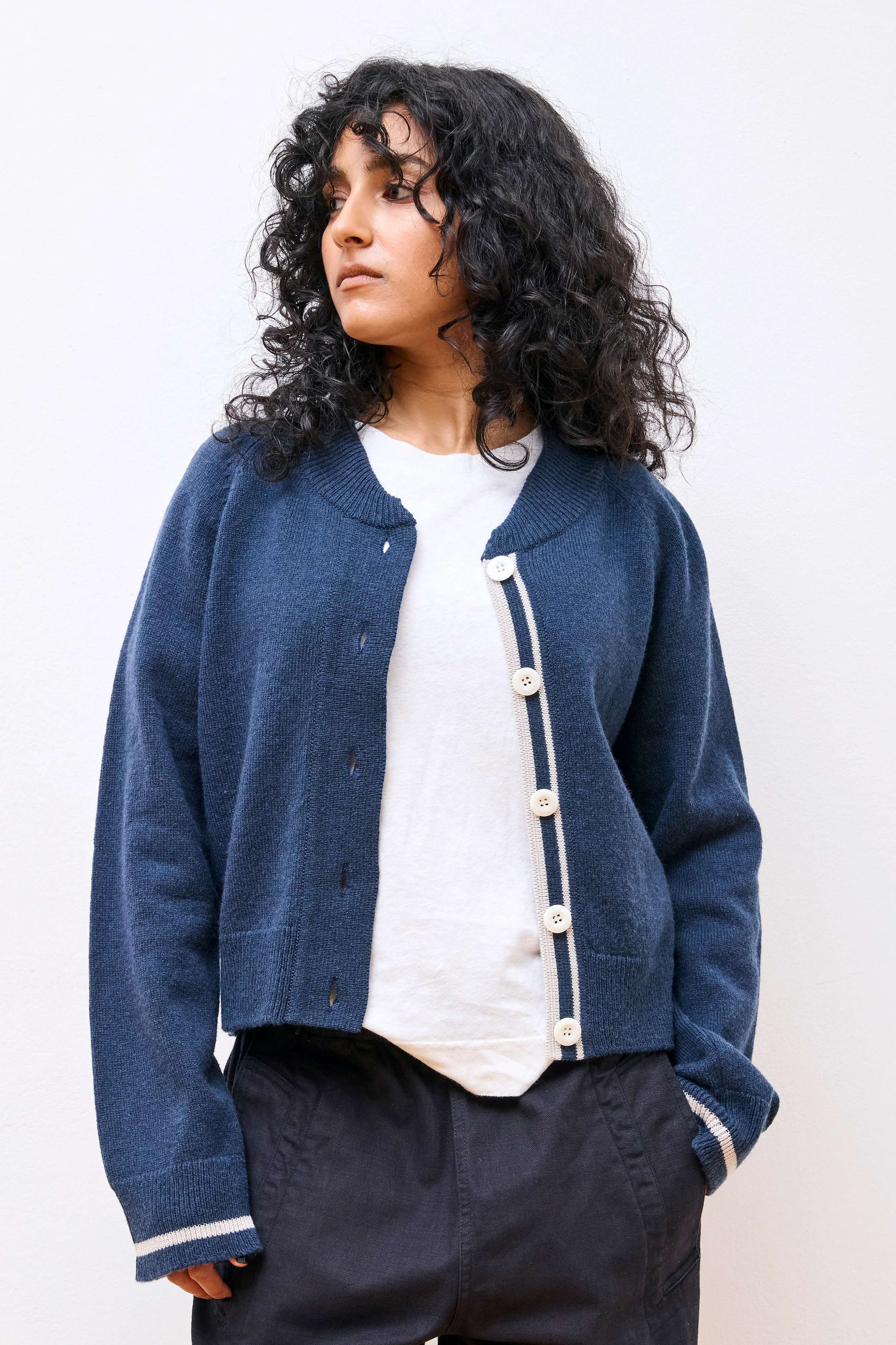 MHL Cropped Cardigan Dark Navy - Image 7