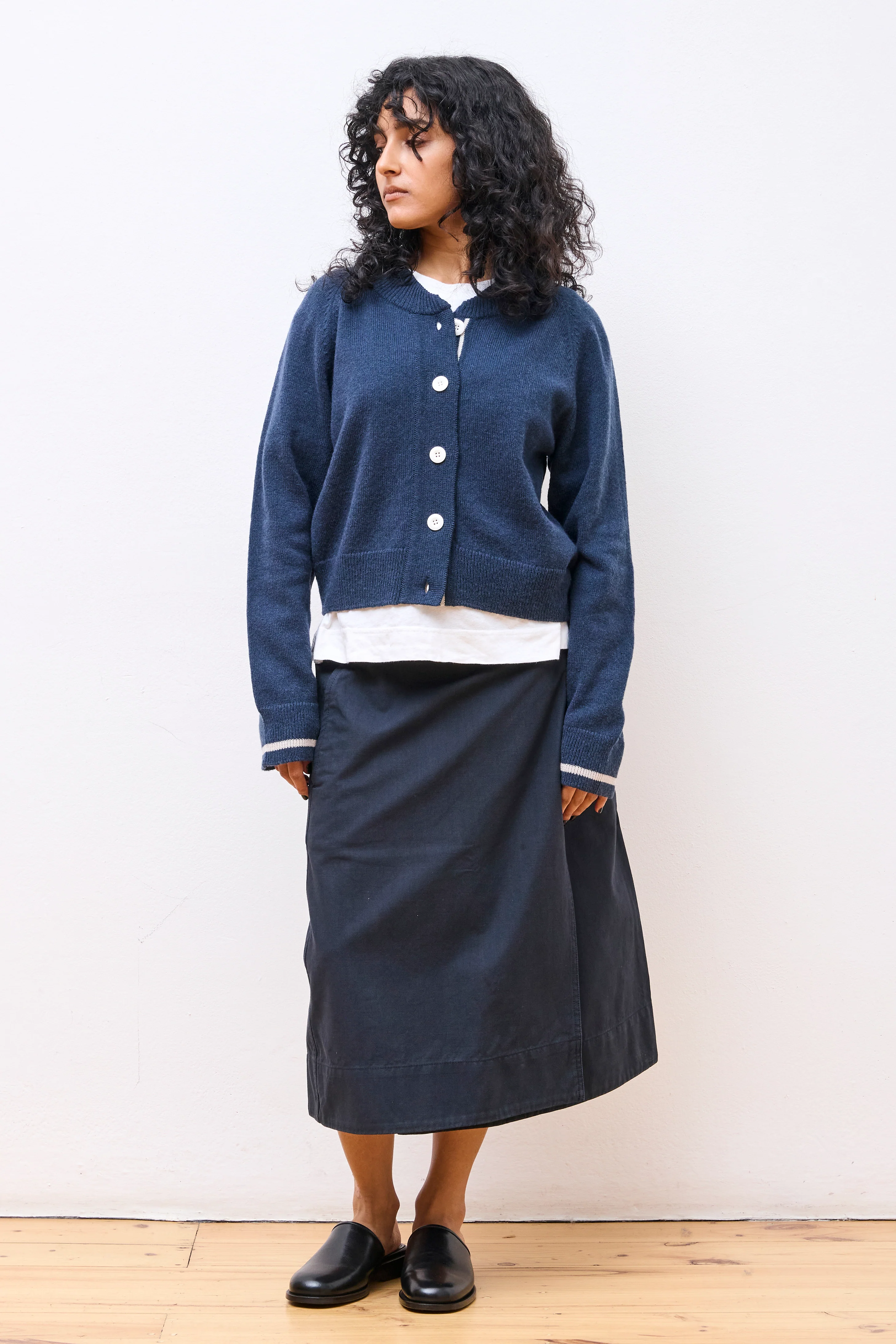 MHL Cropped Cardigan Dark Navy - Image 9