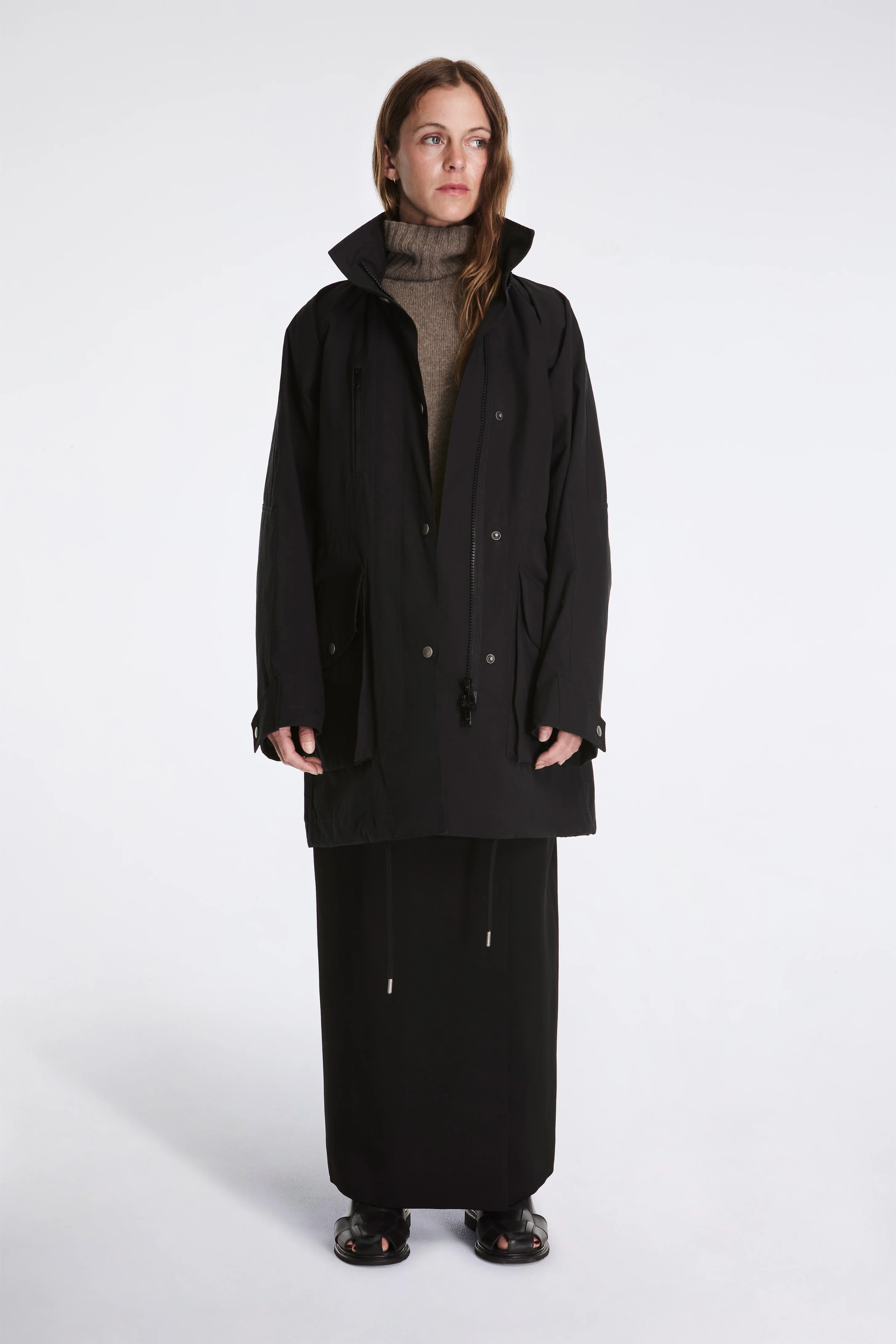 MHL Stand Collar Parka Black