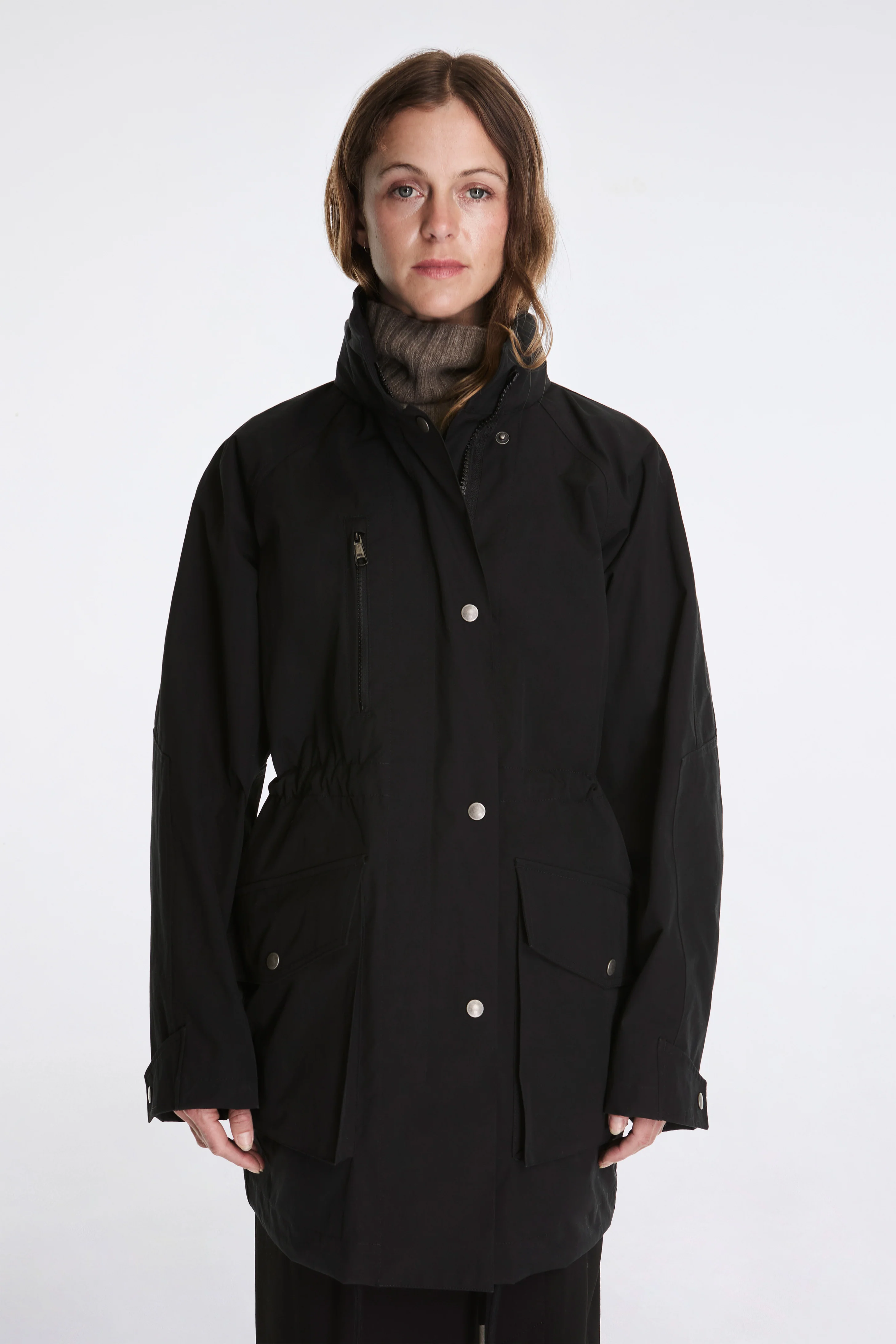 MHL Stand Collar Parka Black - Image 7