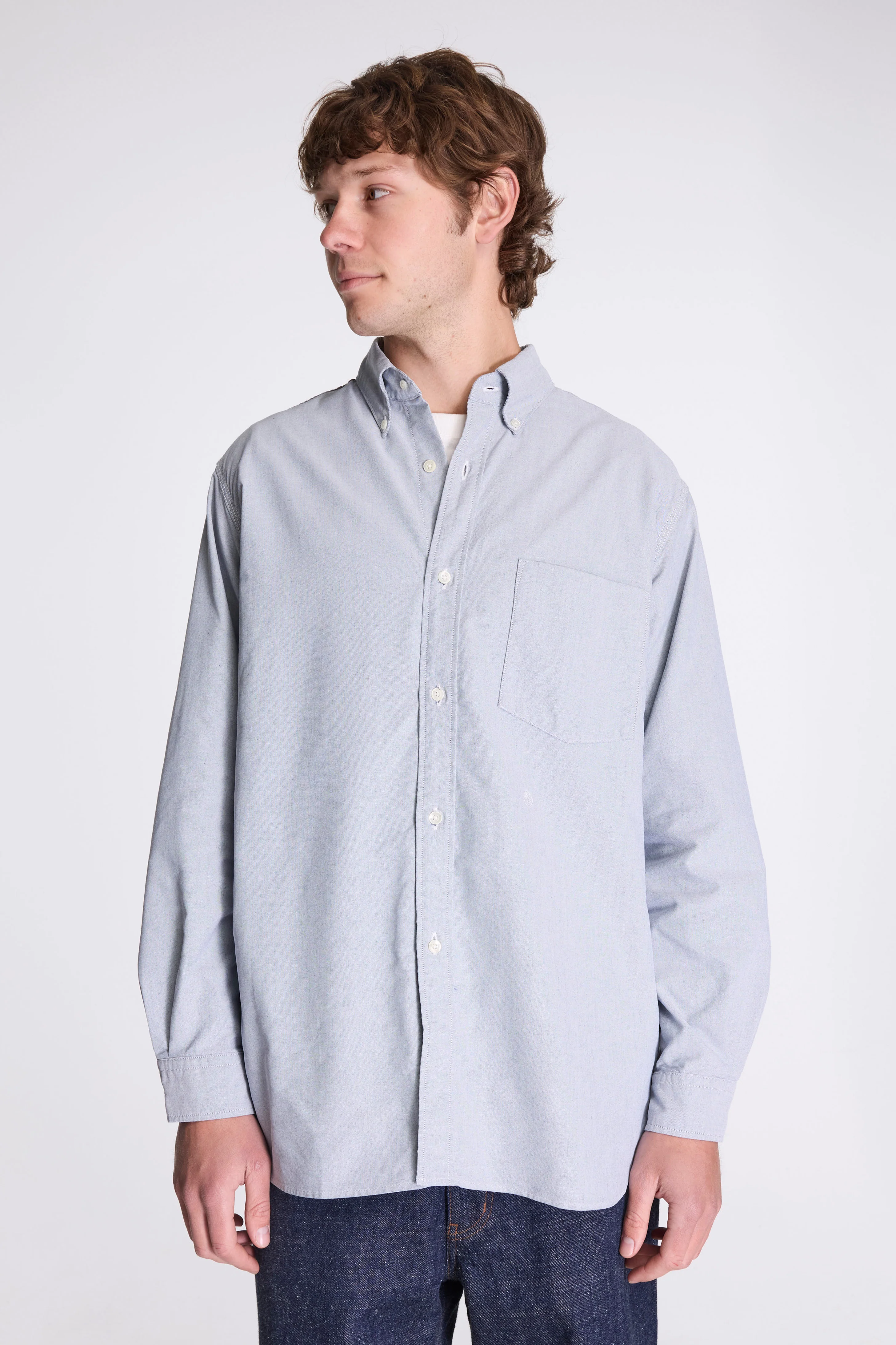 Button Down Wind Shirt Grayish Navy - Image 2