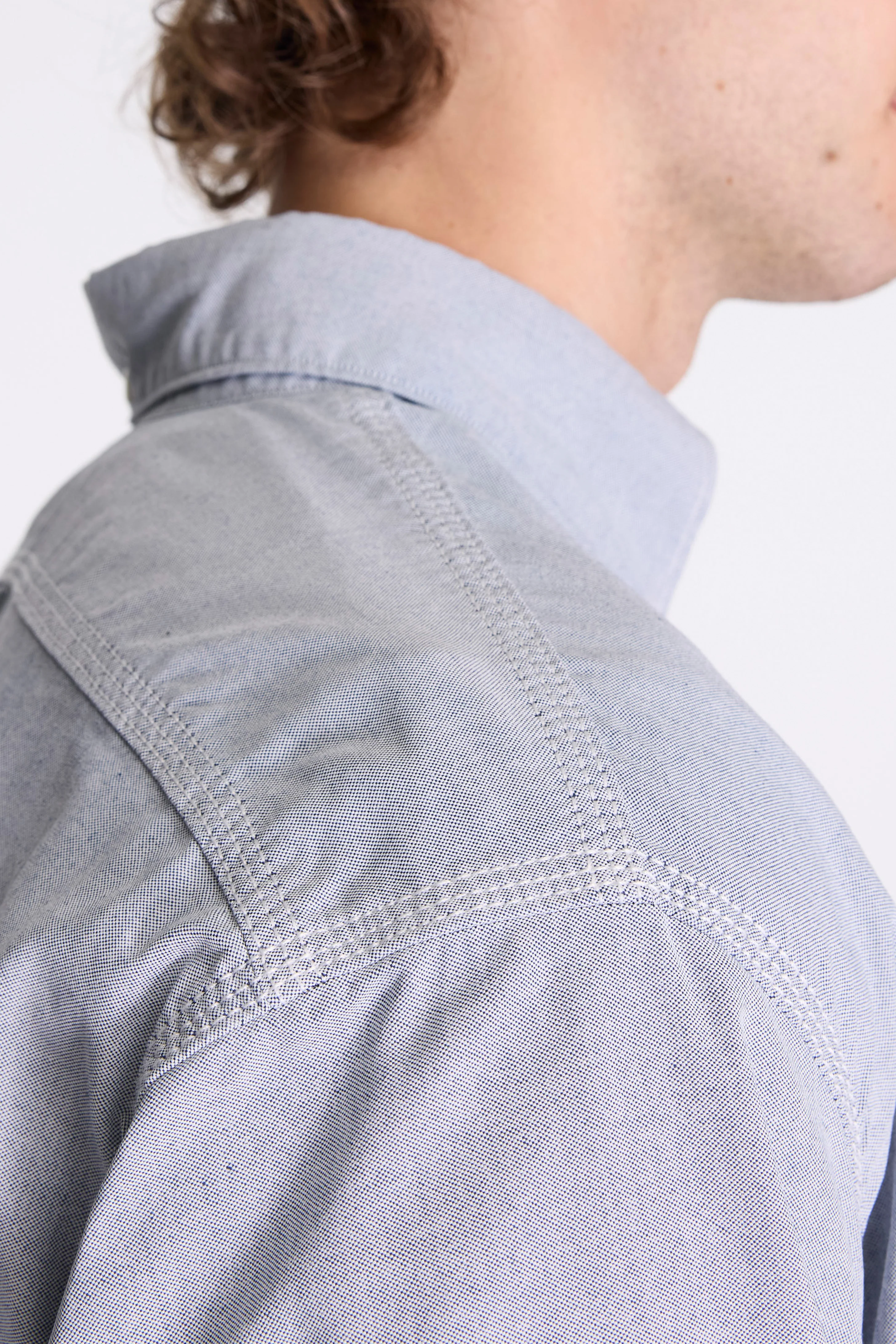 Button Down Wind Shirt Grayish Navy - Image 8