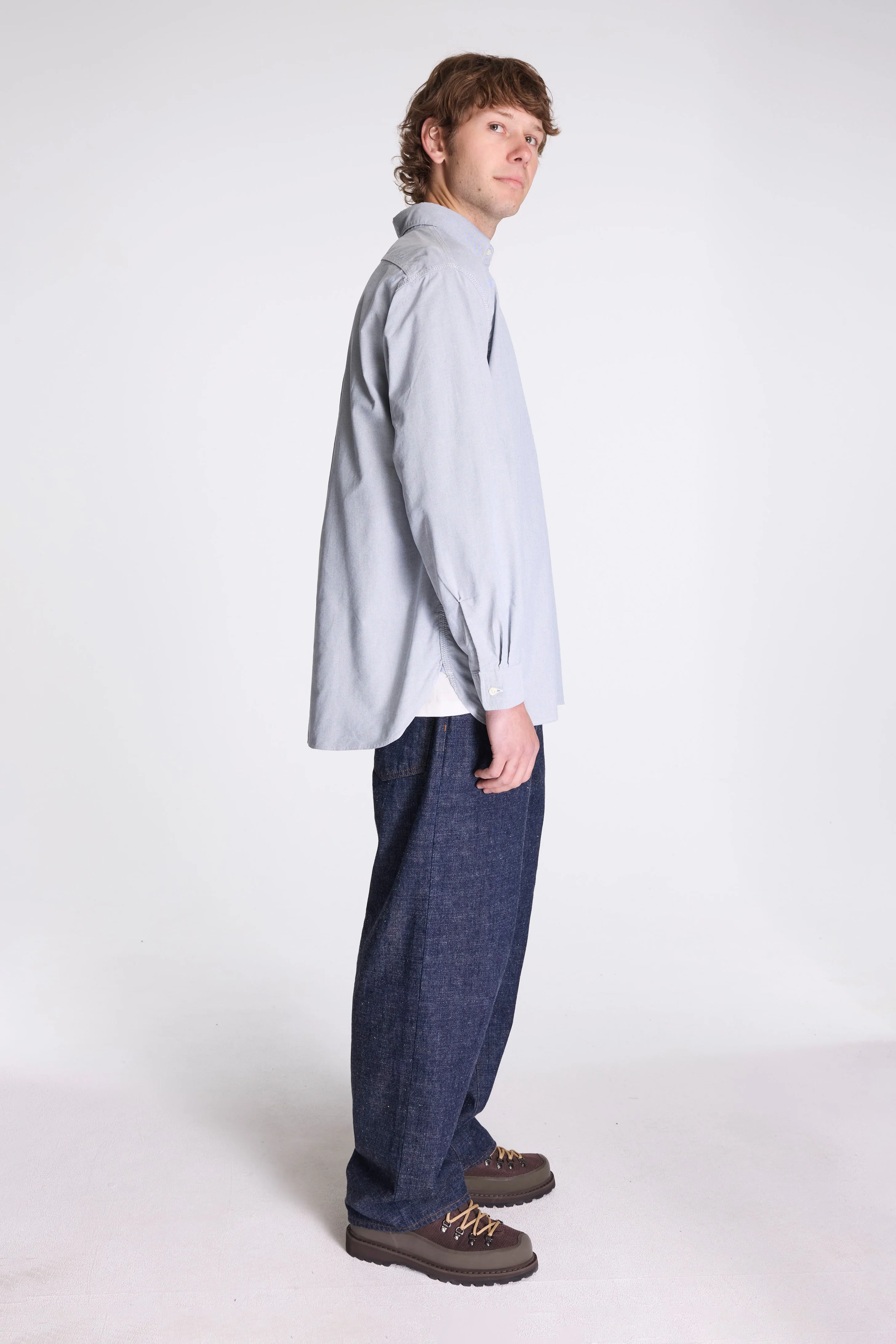 Button Down Wind Shirt Grayish Navy - Image 9